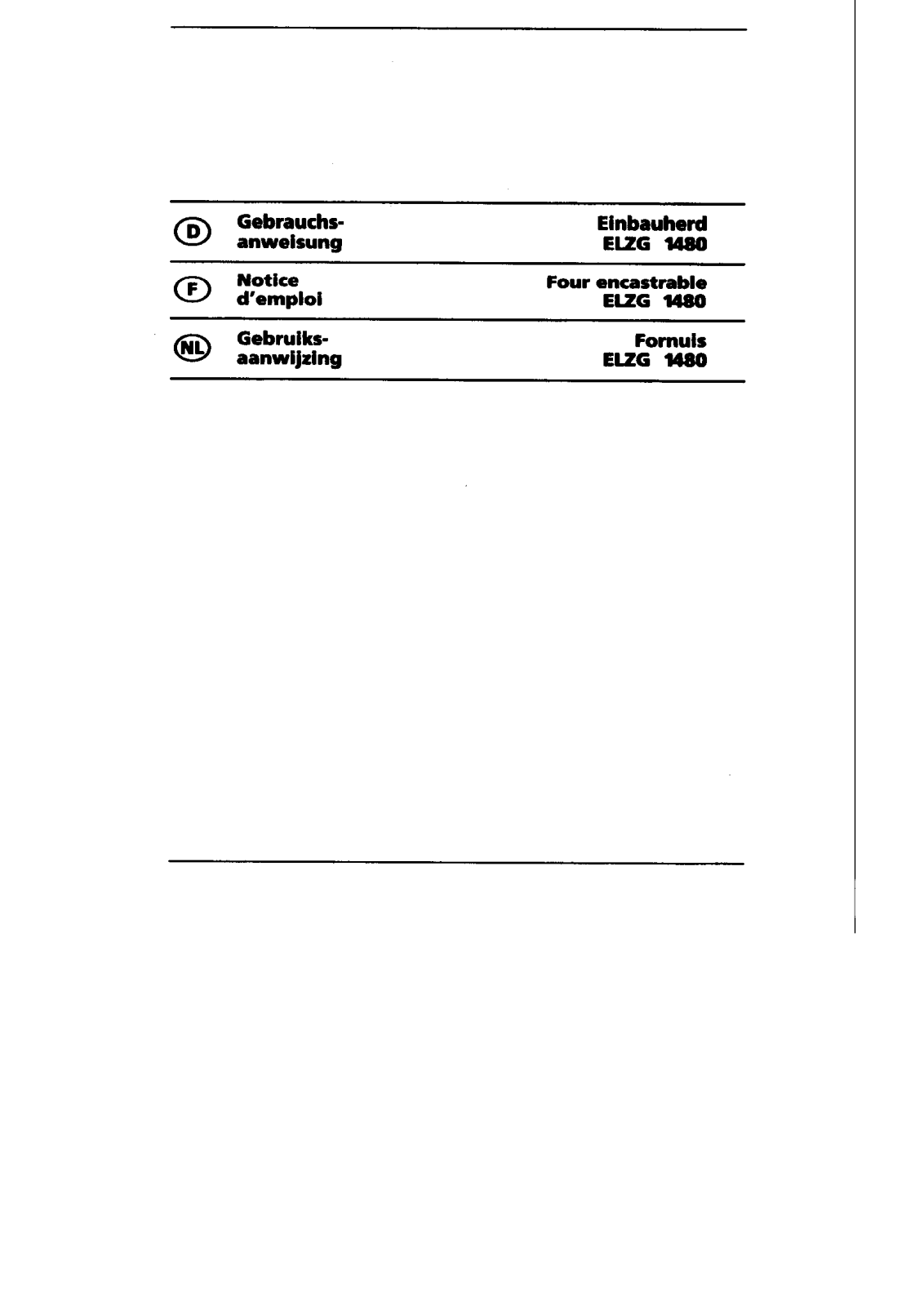 Bauknecht ELZG 1480 User Manual