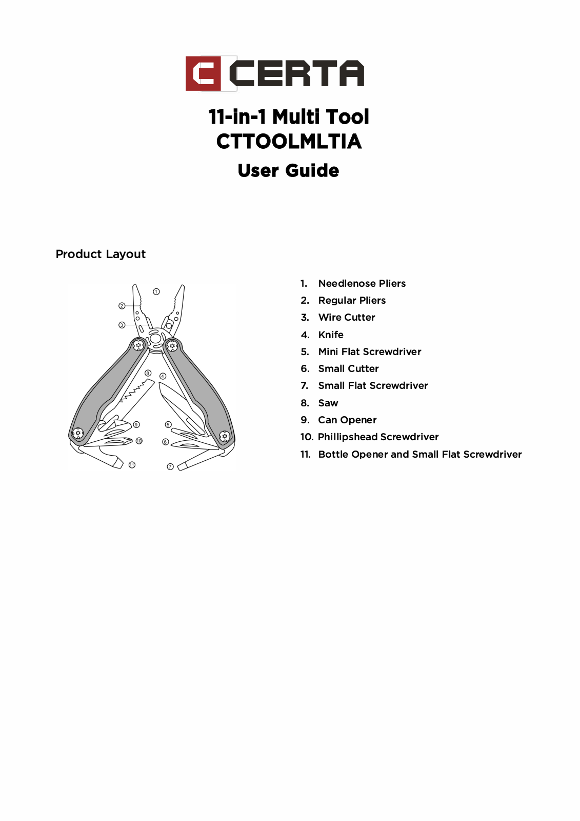 Certa CTTOOLMLTIA User Manual - ManualMachine.com