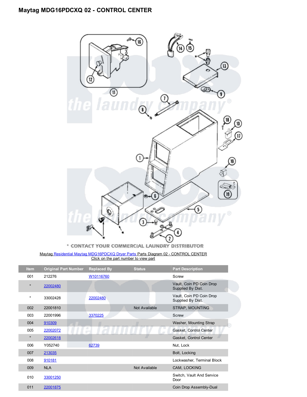 Maytag MDG16PDCXQ Parts Diagram