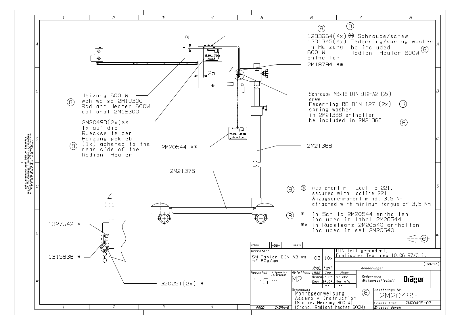 Drager 600W Drawing diagram