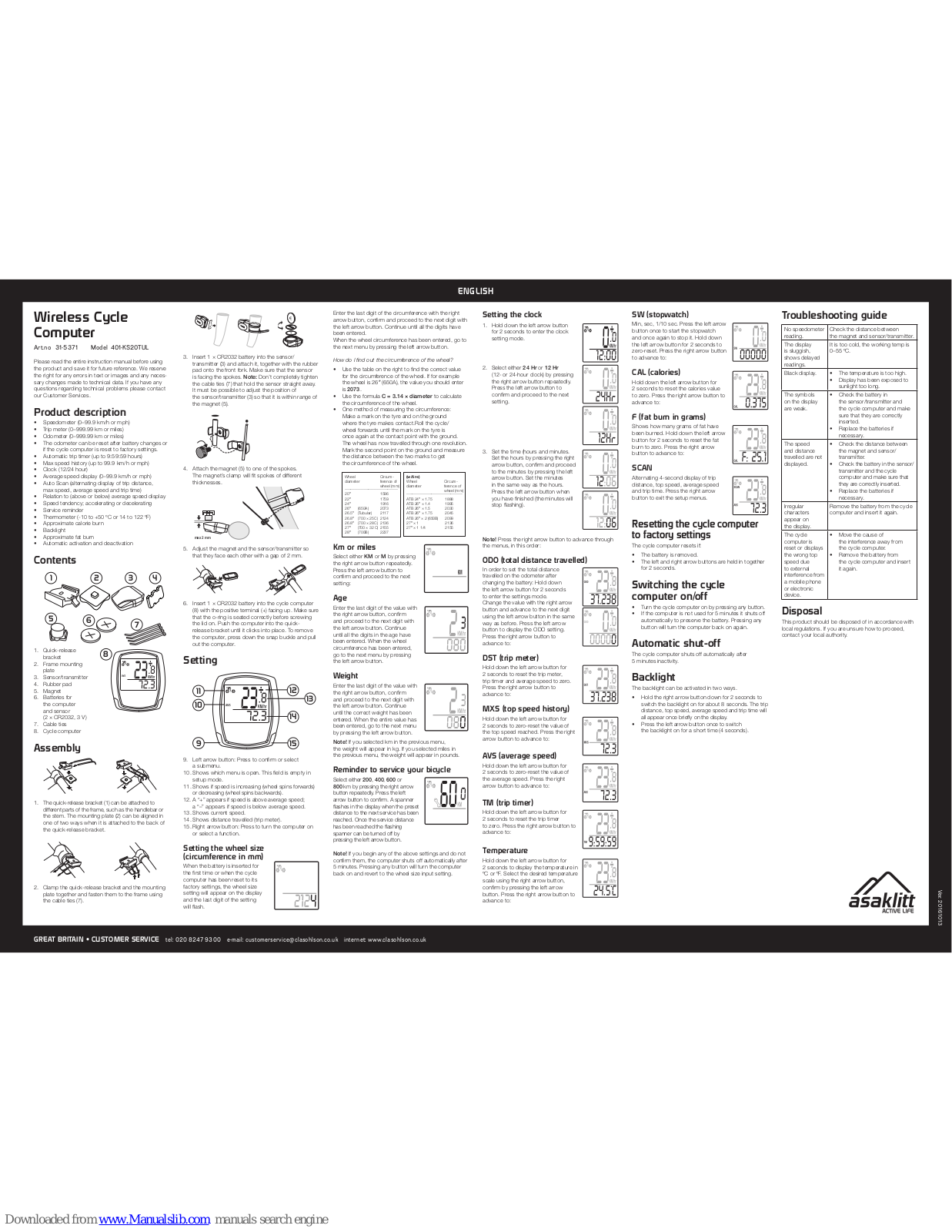 Clas Ohlson 401-KS20TUL Instruction Manual