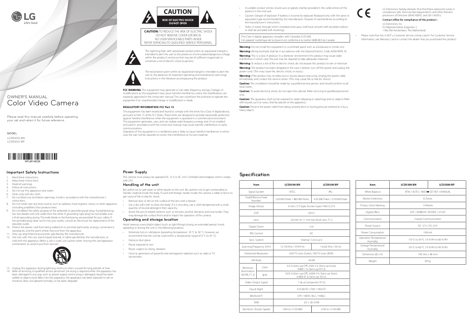 LG LCD5500-BP User Guide