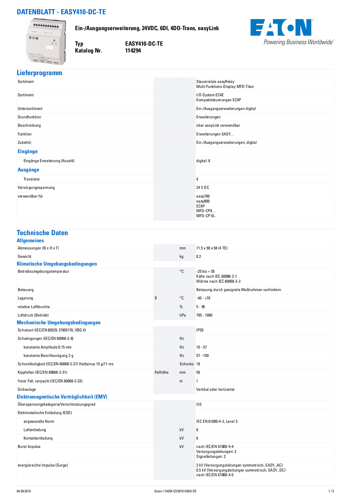 Eaton EASY410-DC-TE User Manual