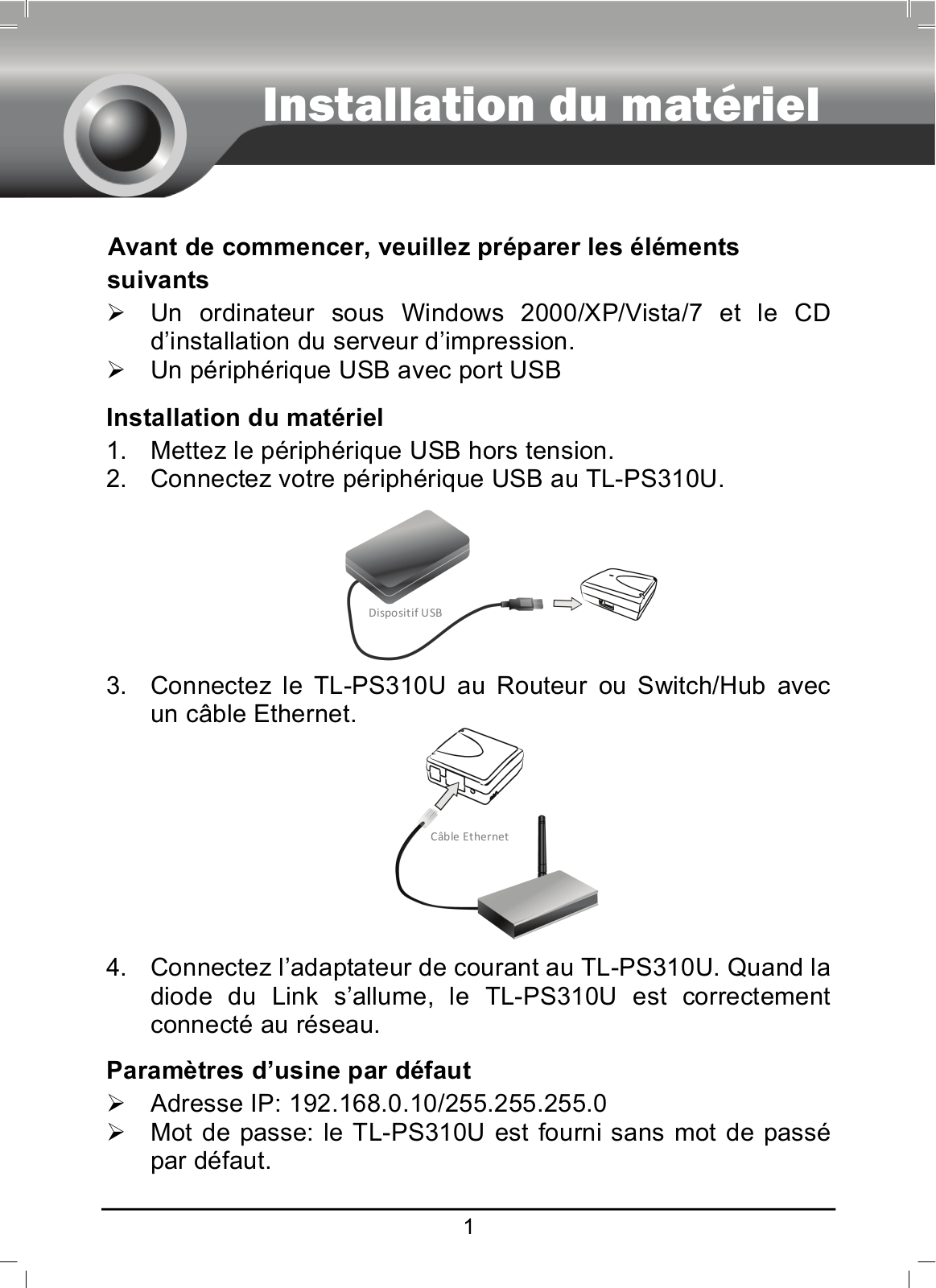 TP-LINK TL-PS310U User Manual