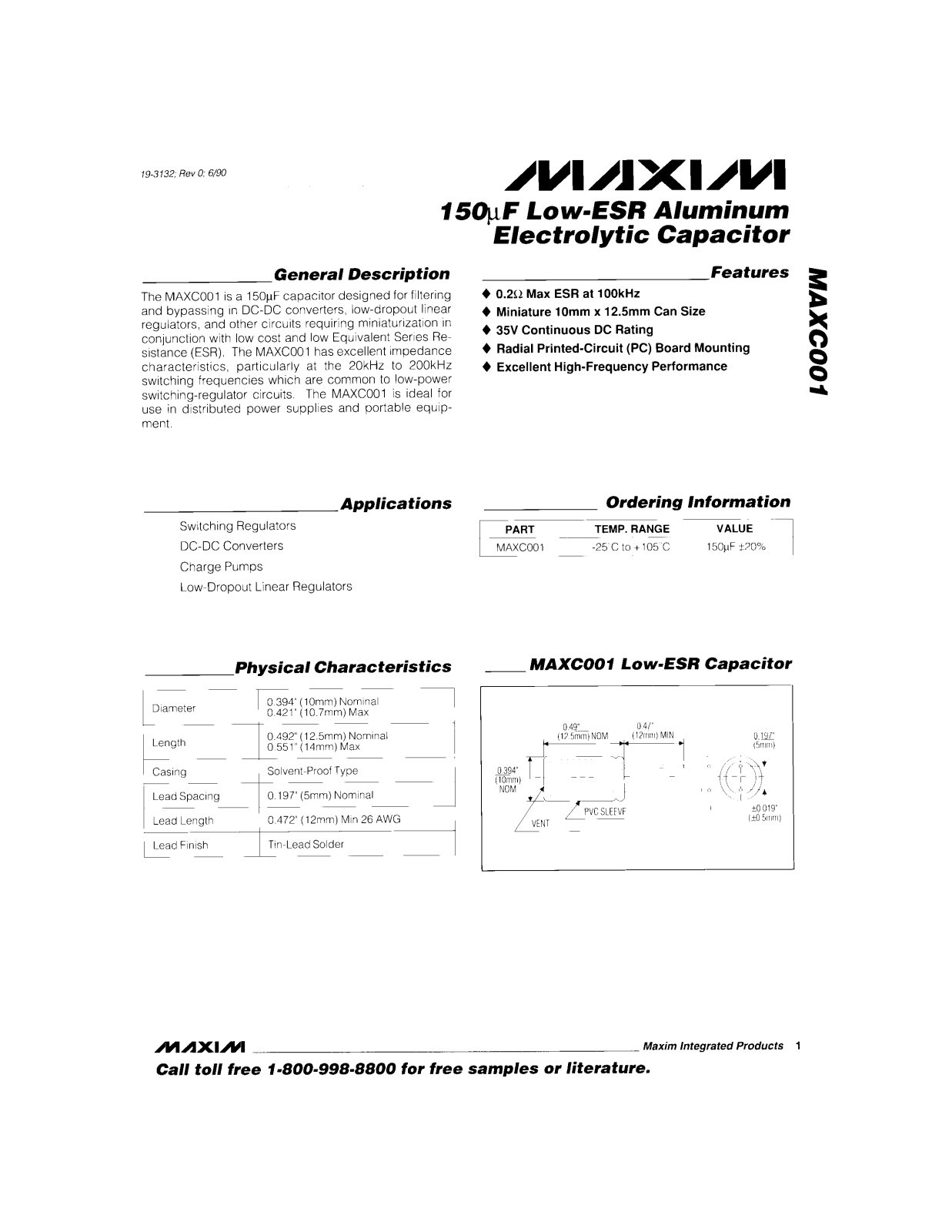 Maxim MAXC001 Datasheet