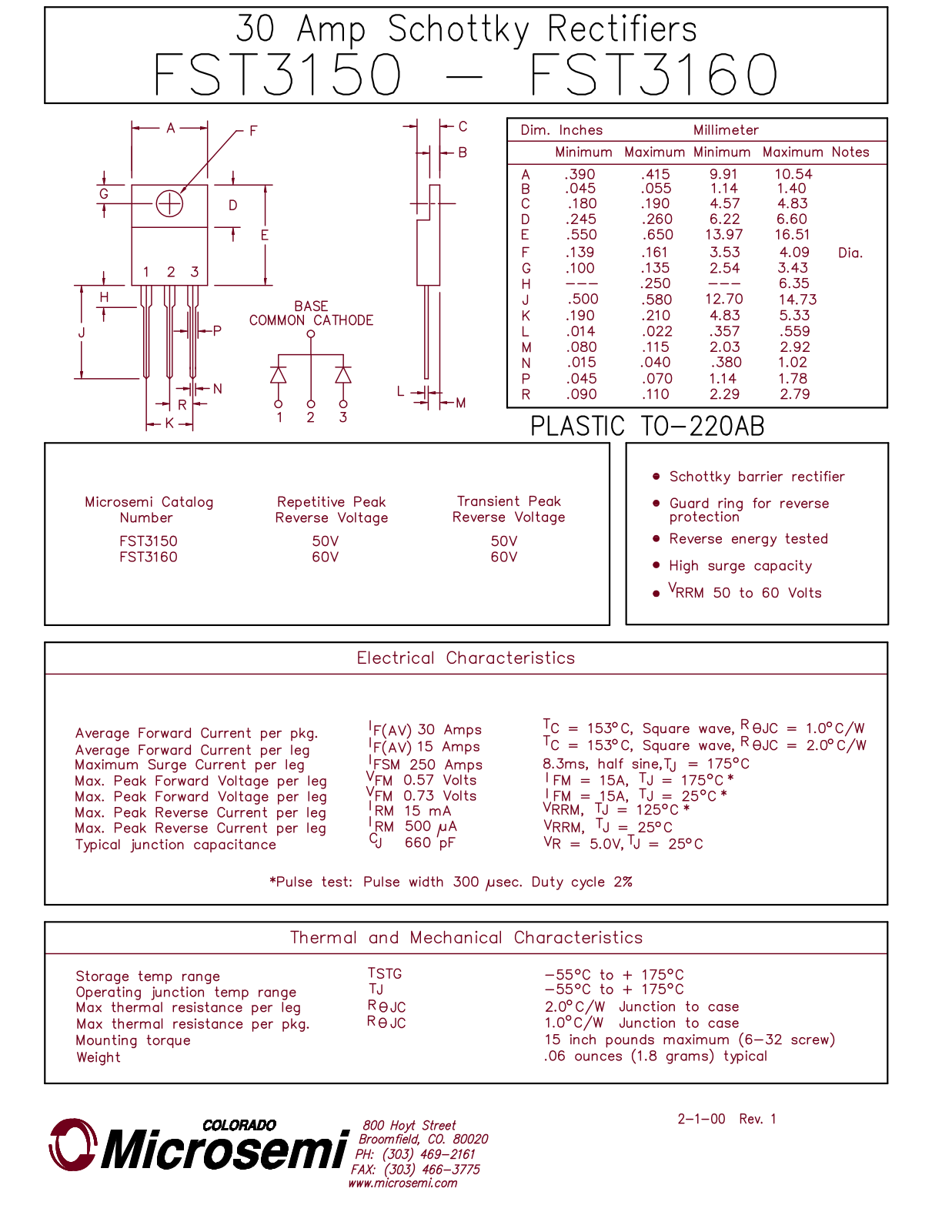 Microsemi Corporation FST3160, FST3150 Datasheet