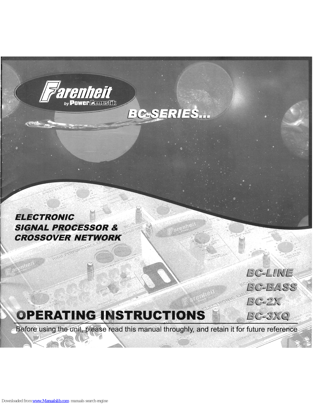 Farenheit BC-LINE, BC-Bass, BC-2X, BC-3XQ Operating Instructions Manual