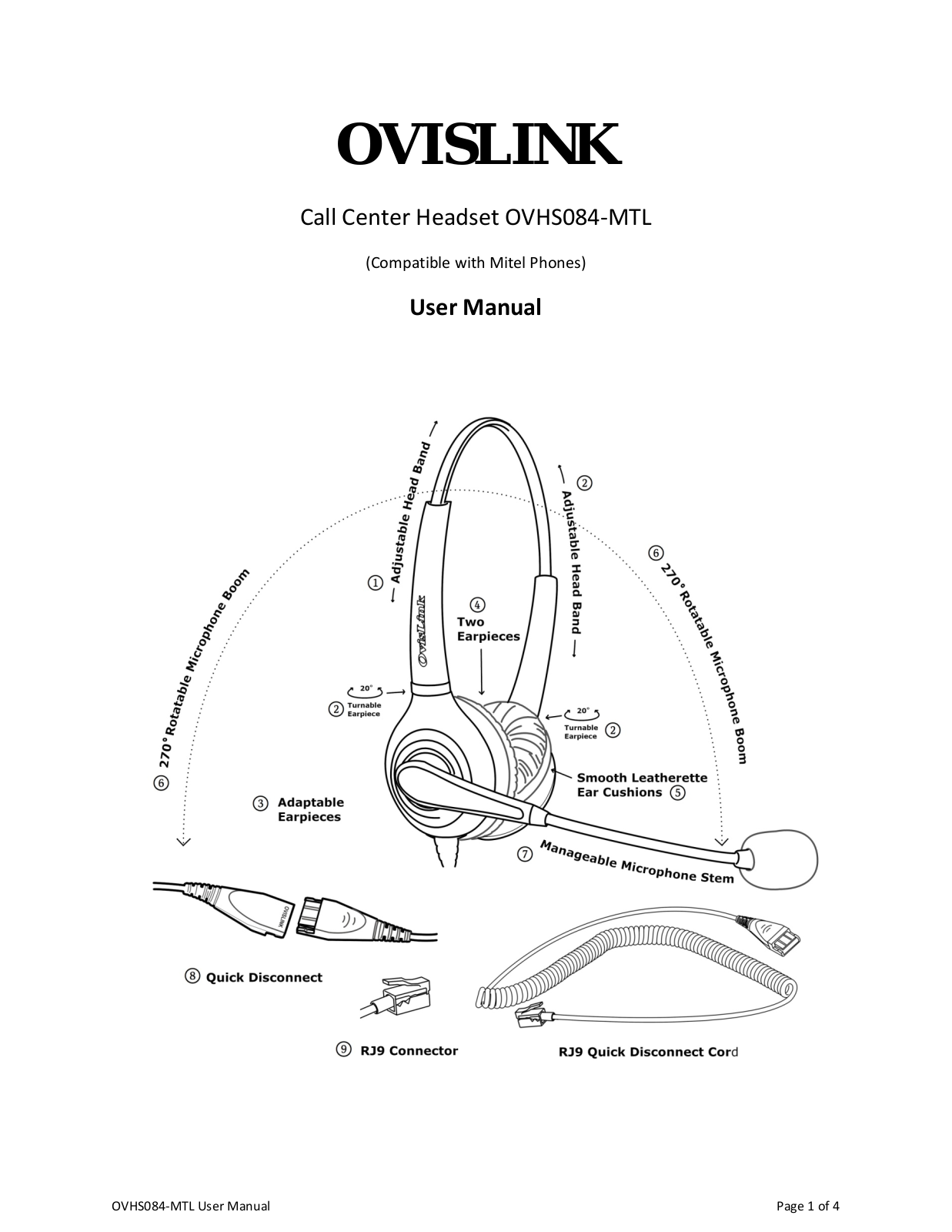 Ovislink OVHS084-MTL User Manual