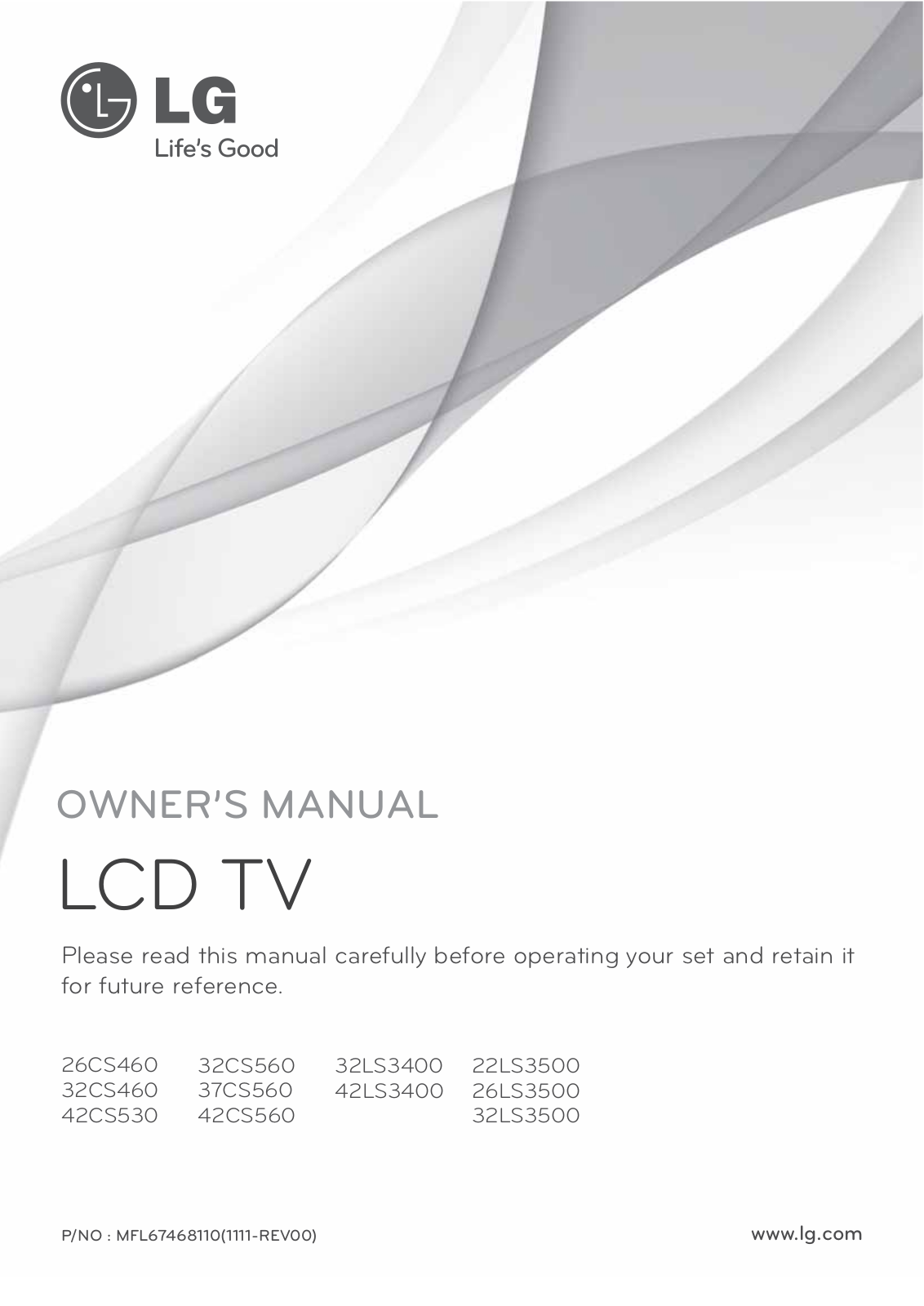 LG 37CS560UE User Manual