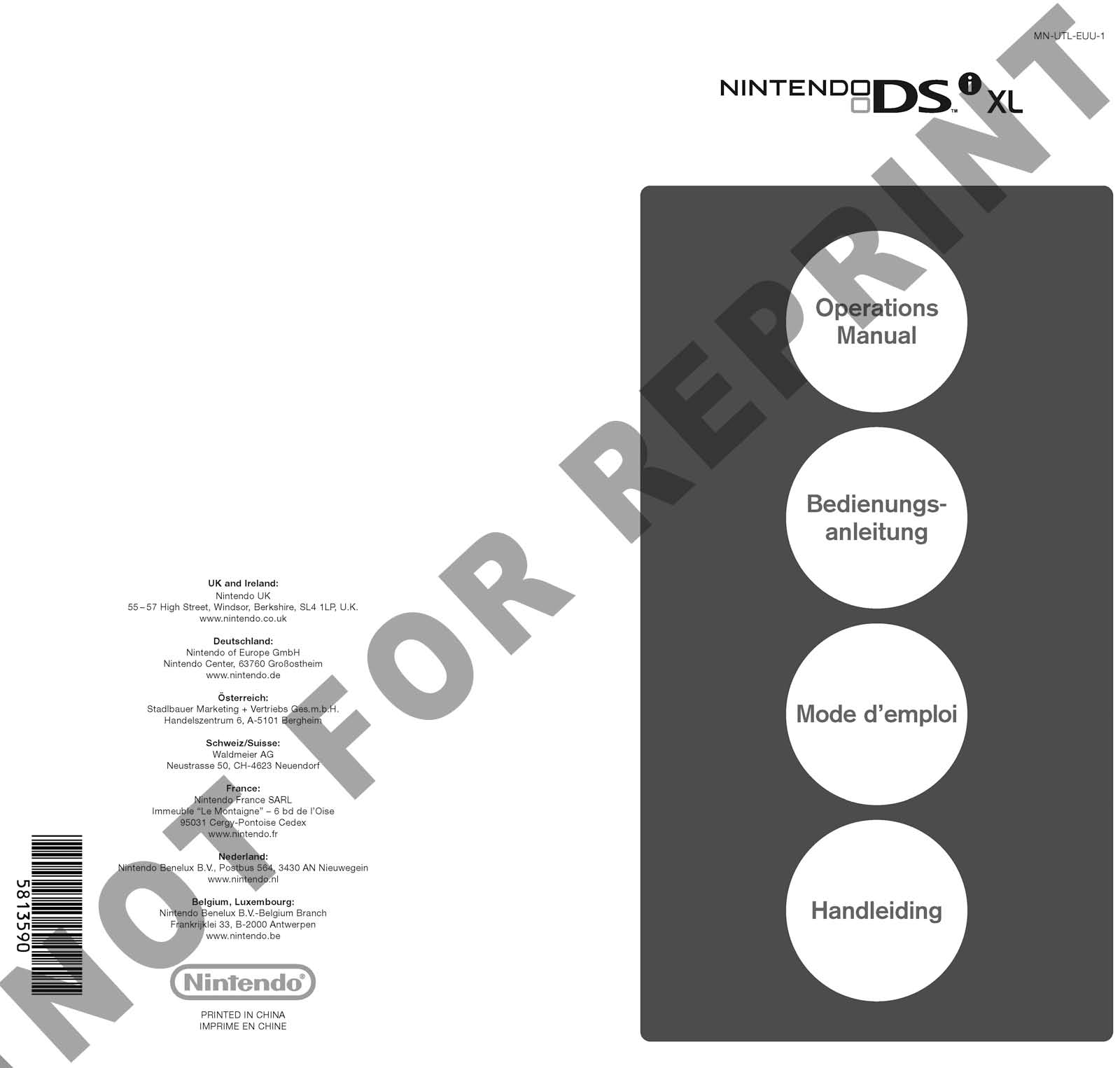 NINTENDO DSI XL User Manual