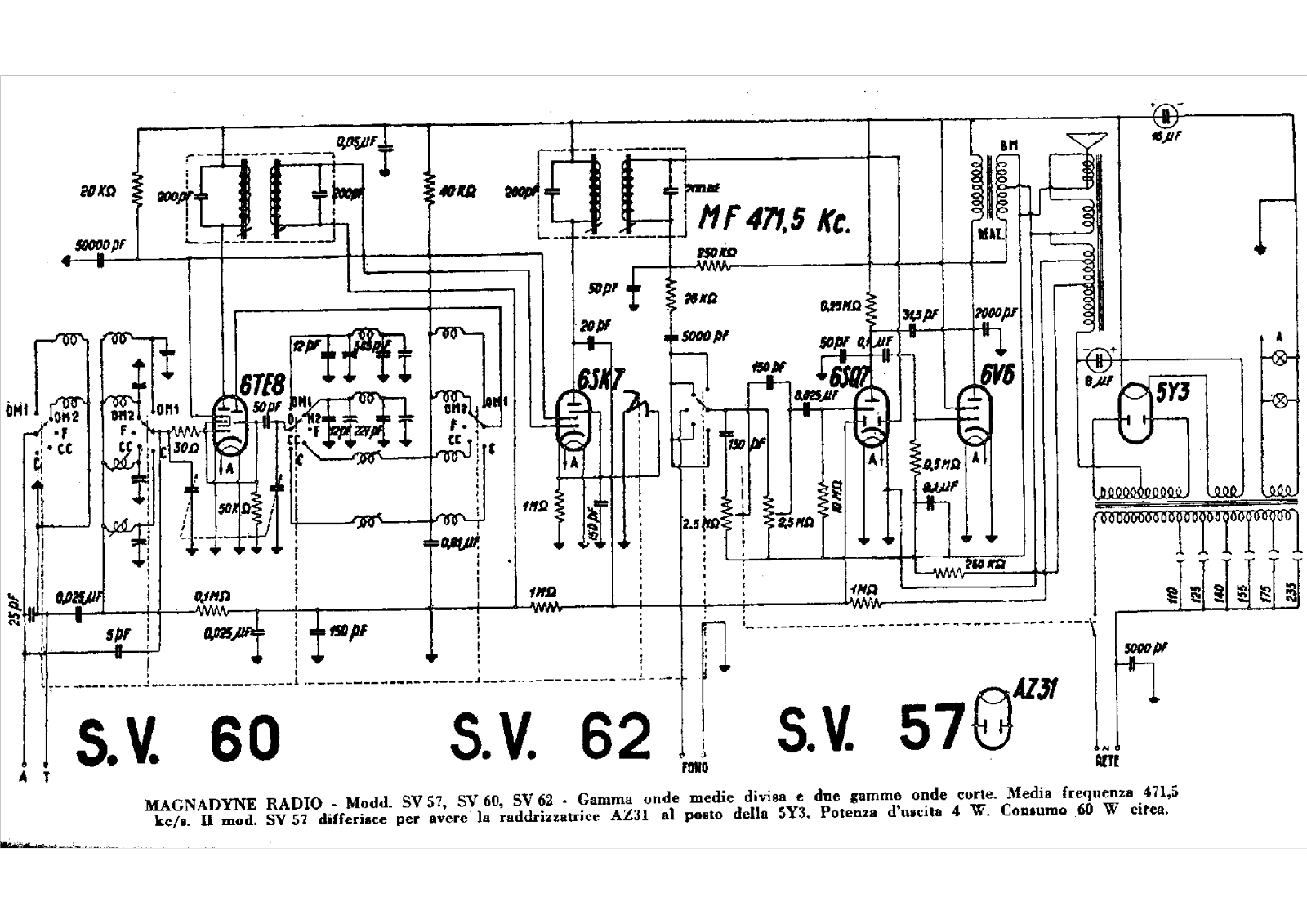 Magnadyne sv57, sv60, sv62 schematic - ManualMachine.com