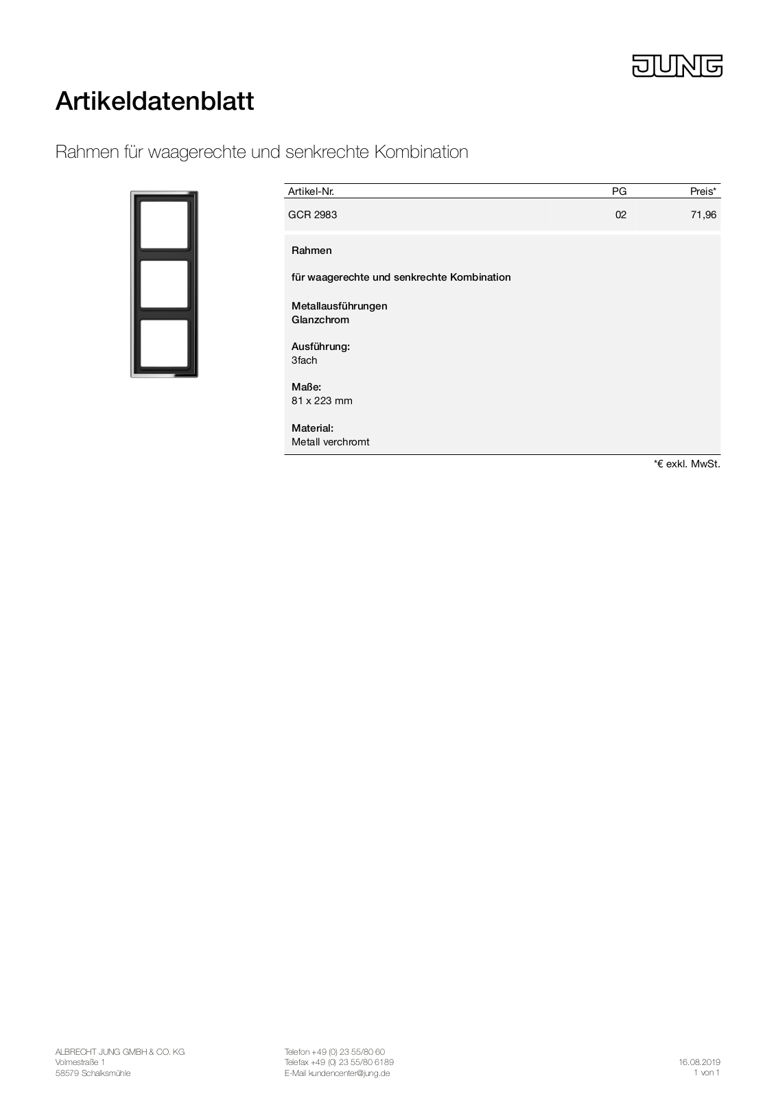 Jung GCR 2983 User Manual