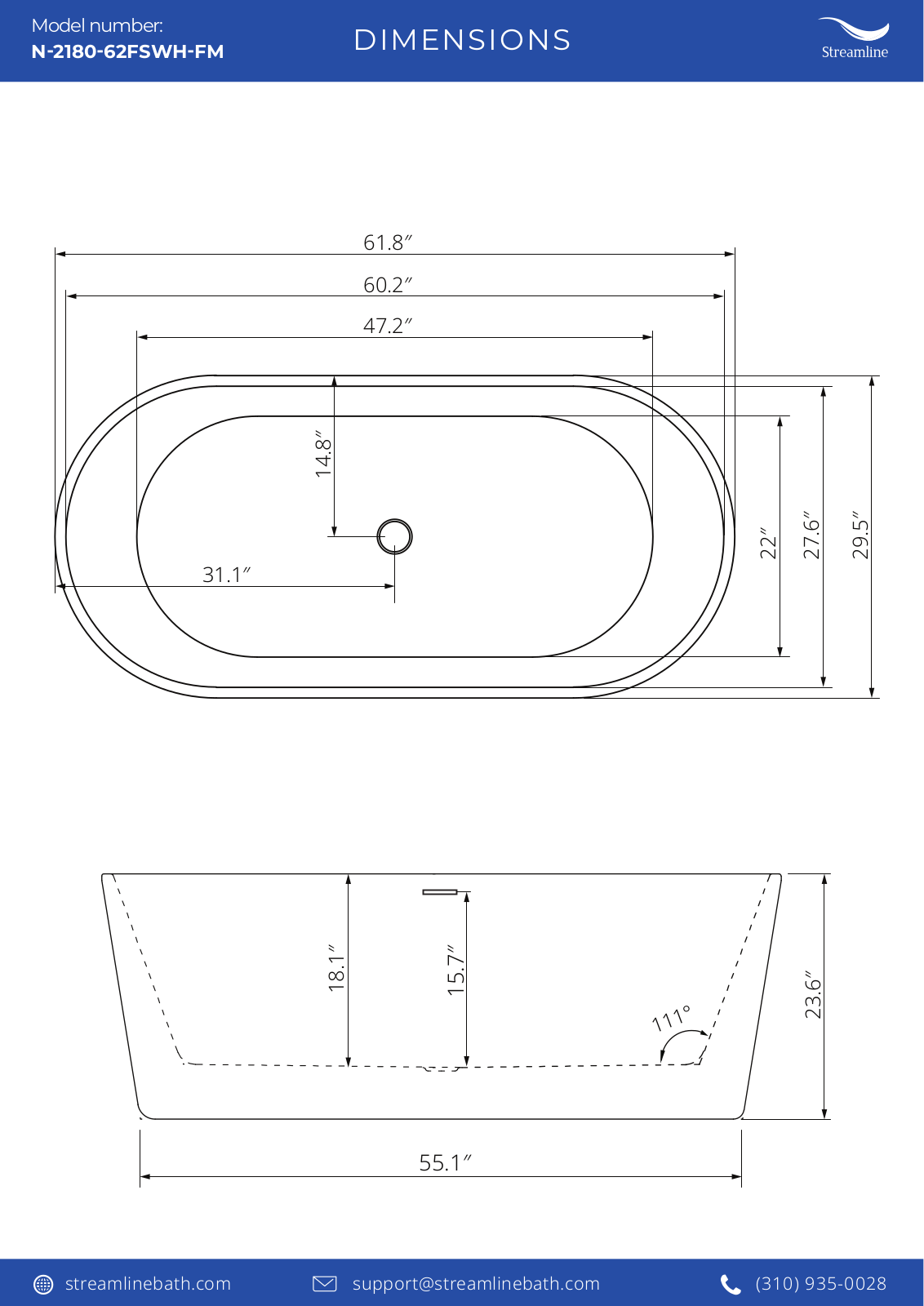 Streamline Bath SLBH7862 Specifications - ManualMachine.com