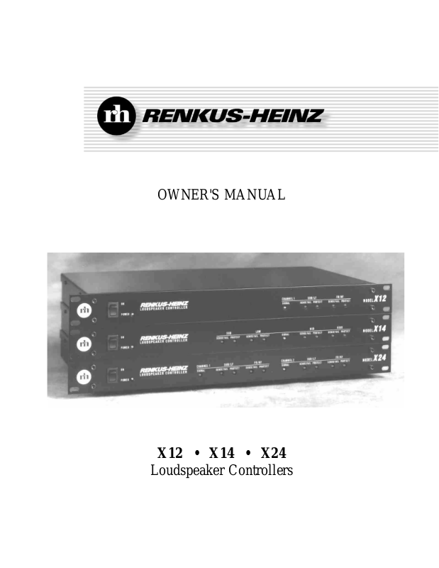 Renkus-heinz X12, X24, X14 User Manual