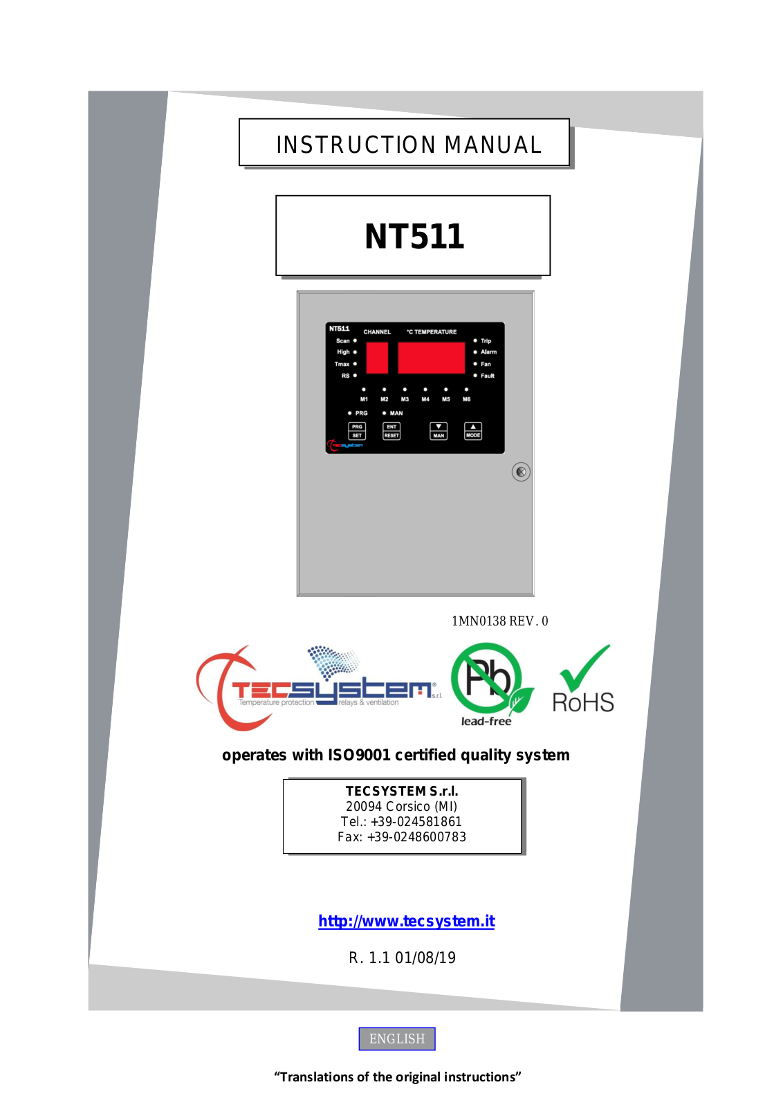 TECSYSTEM NT511Series, NT511 MODBUS, NT511, NT511 AD Instruction Manual