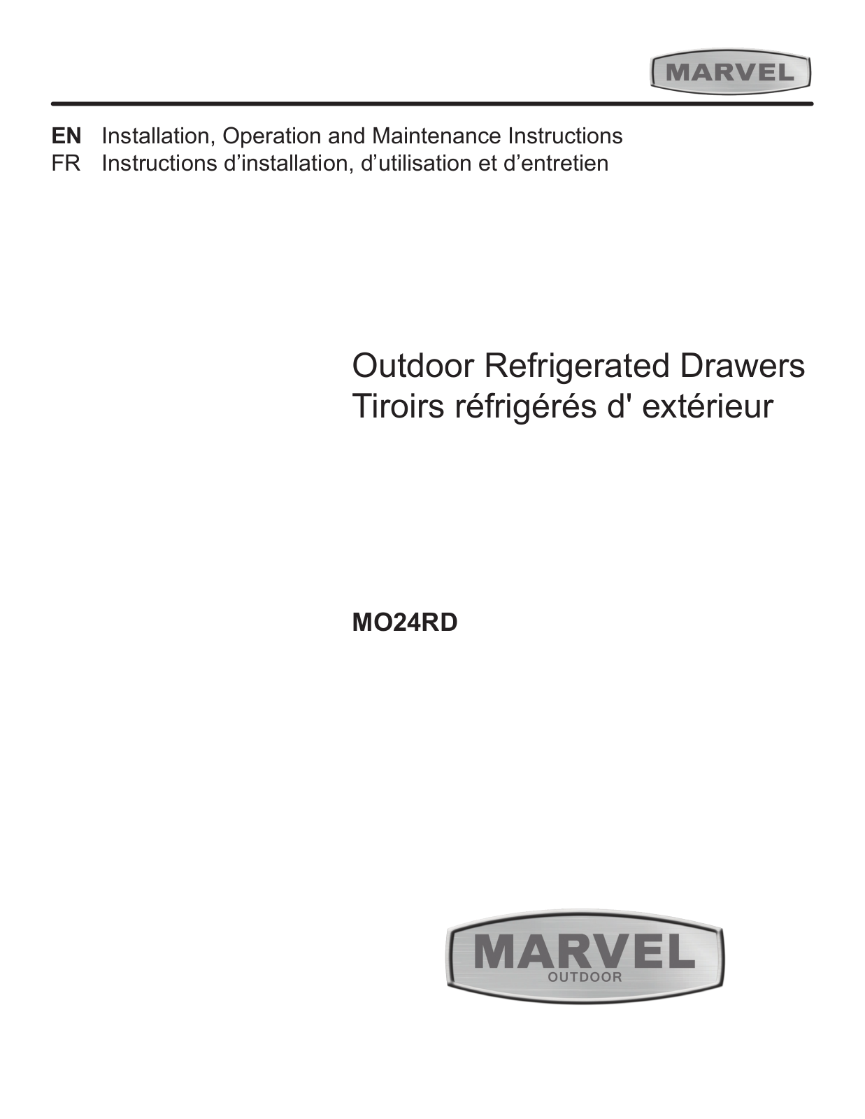 Marvel Refrigeration MO24RD Operator’s Manual