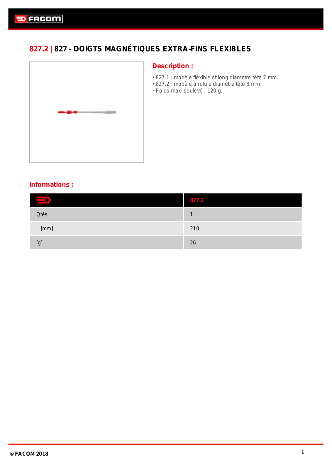Facom 827.2 Specification - ManualMachine.com
