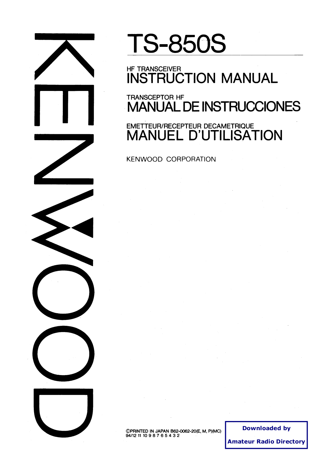 Kenwood TS850 User Guide