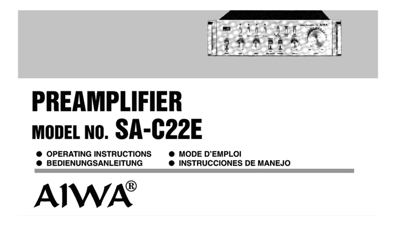 Aiwa SAC-22-E Owners manual