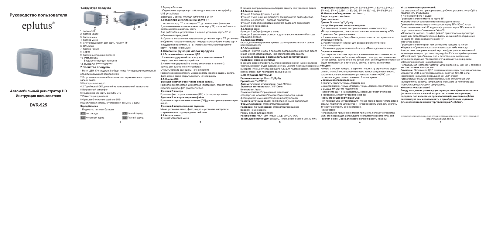 EPLUTUS DVR-925 User Manual