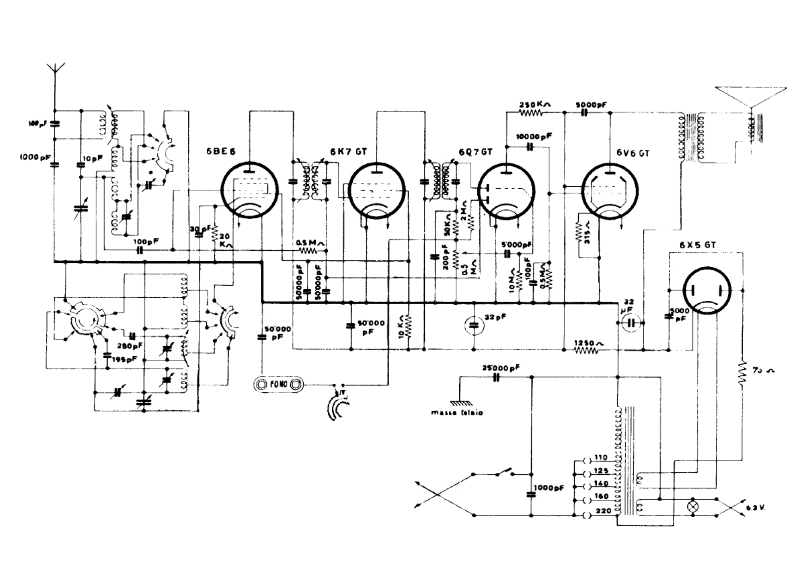 Voce Della Radio 833 schematic