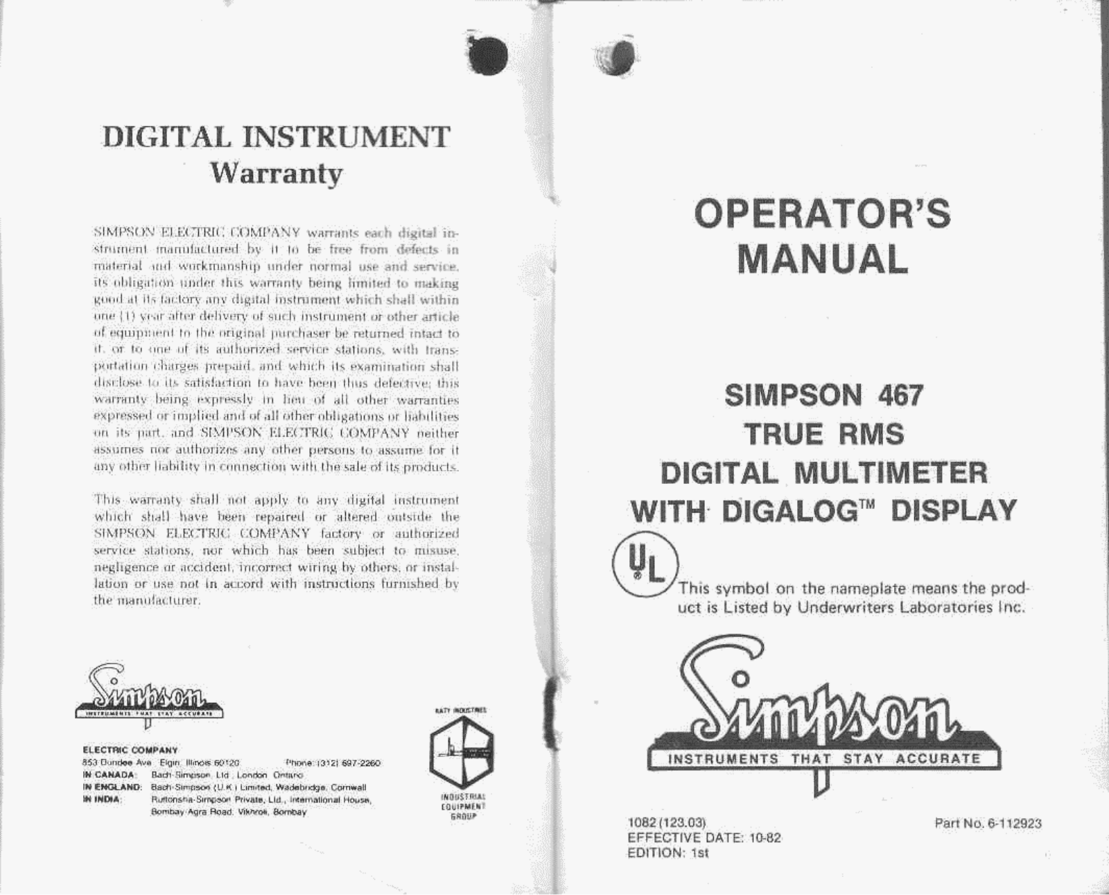 Simpson 467 User Manual