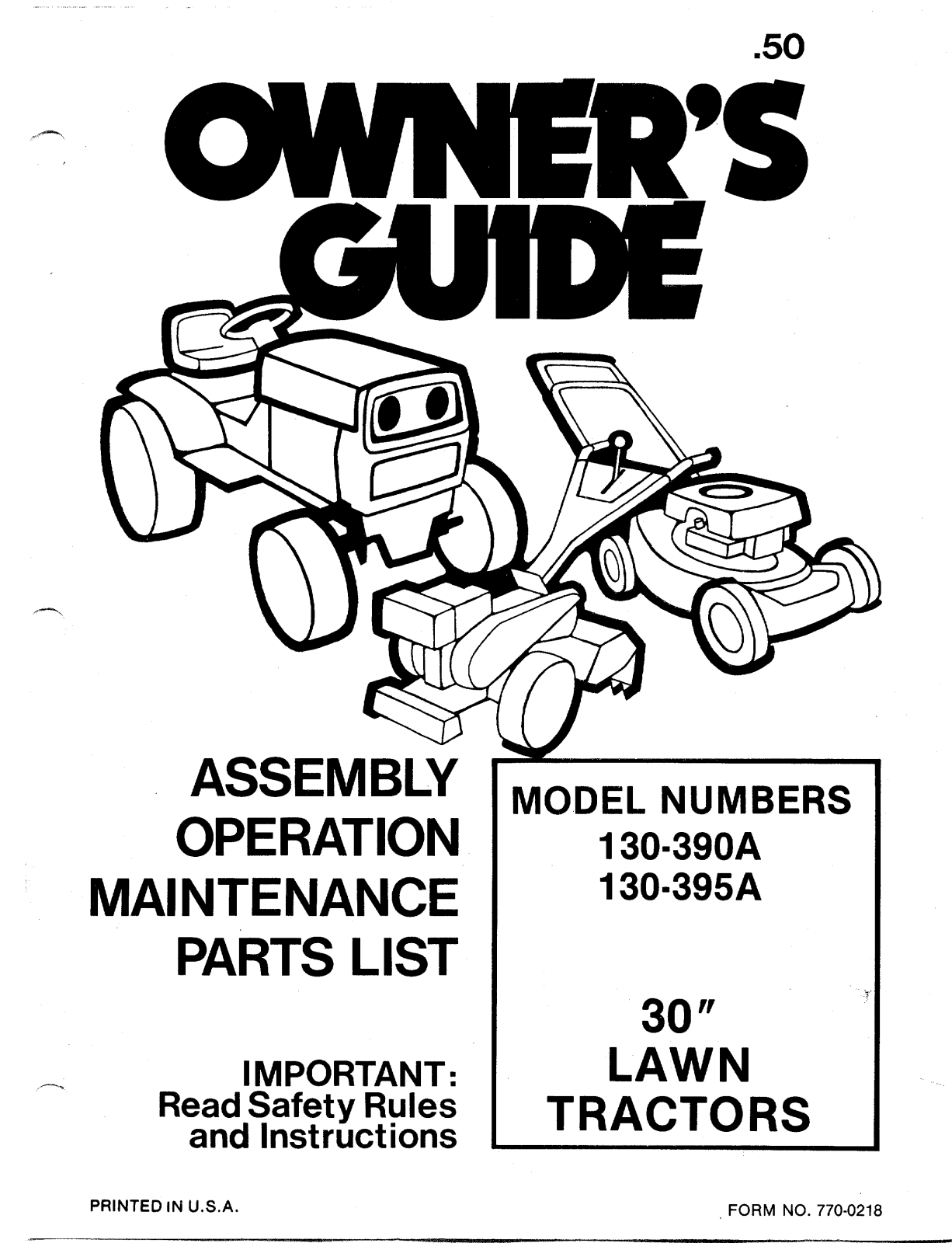 MTD 130-390A, 130-395A User Manual