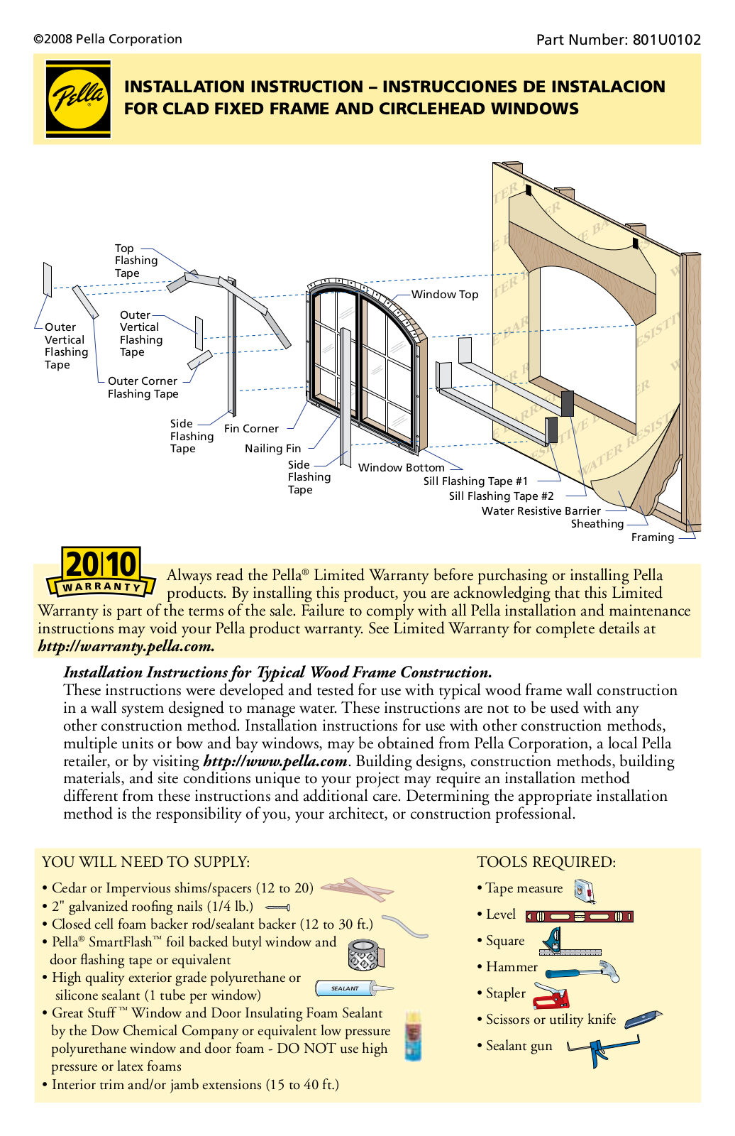 Pella 801U0102 User Manual