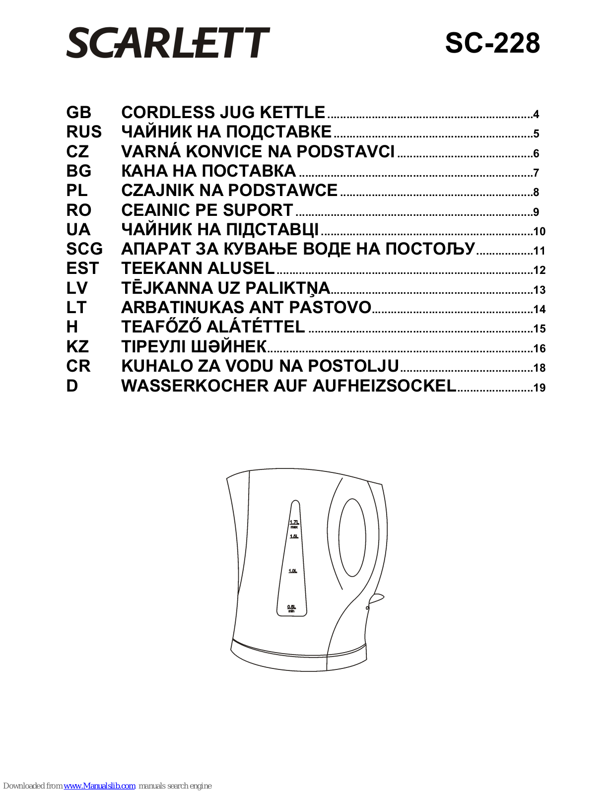 Scarlett SC-228 Instruction Manual