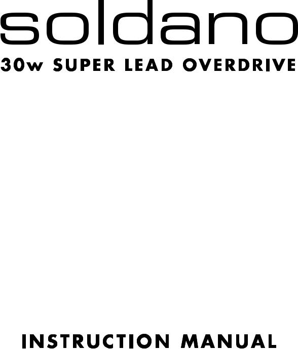 Soldano SLO-30 Classic operation manual