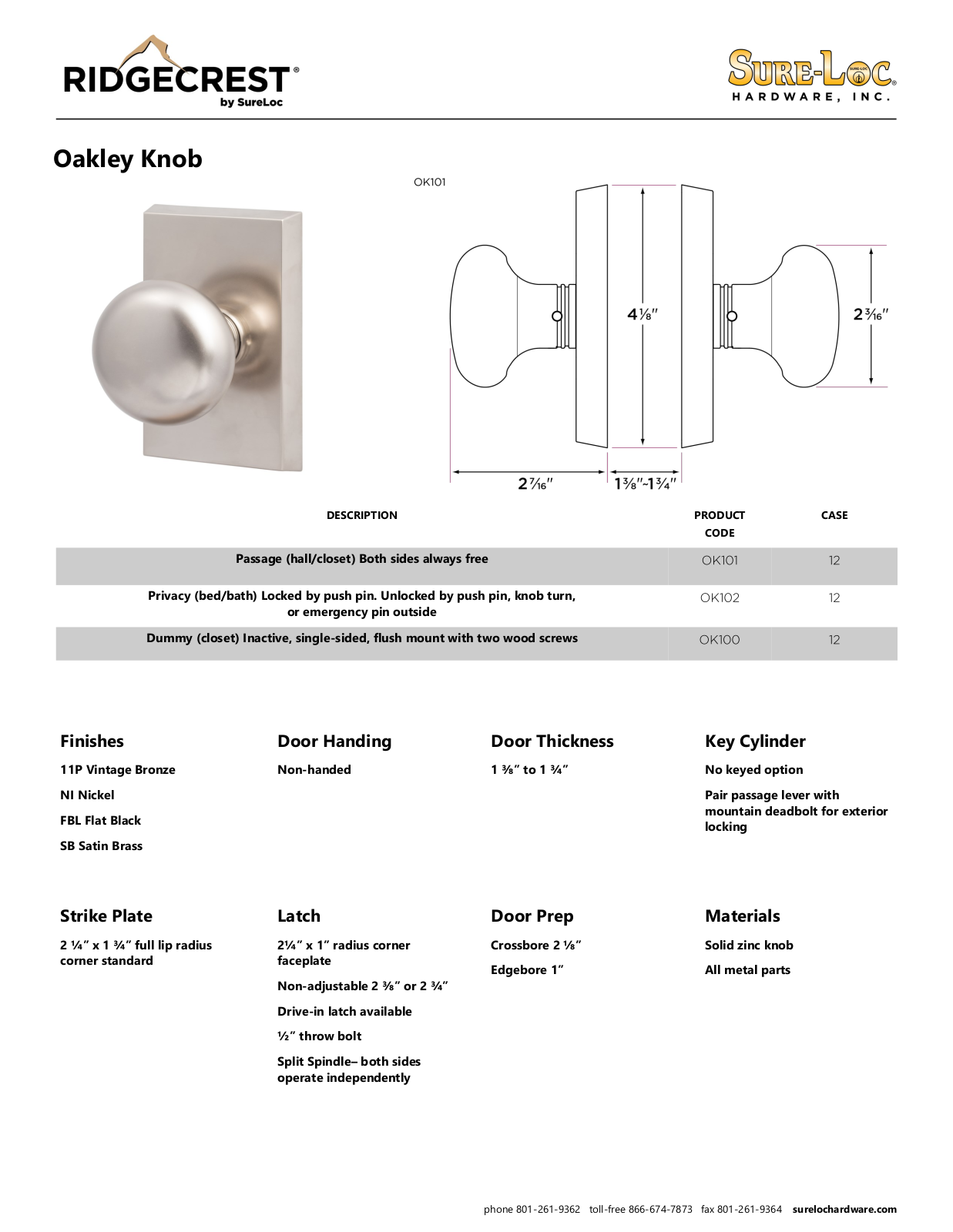 Sure-Loc Hardware SLOC1500 Specifications - ManualMachine.com
