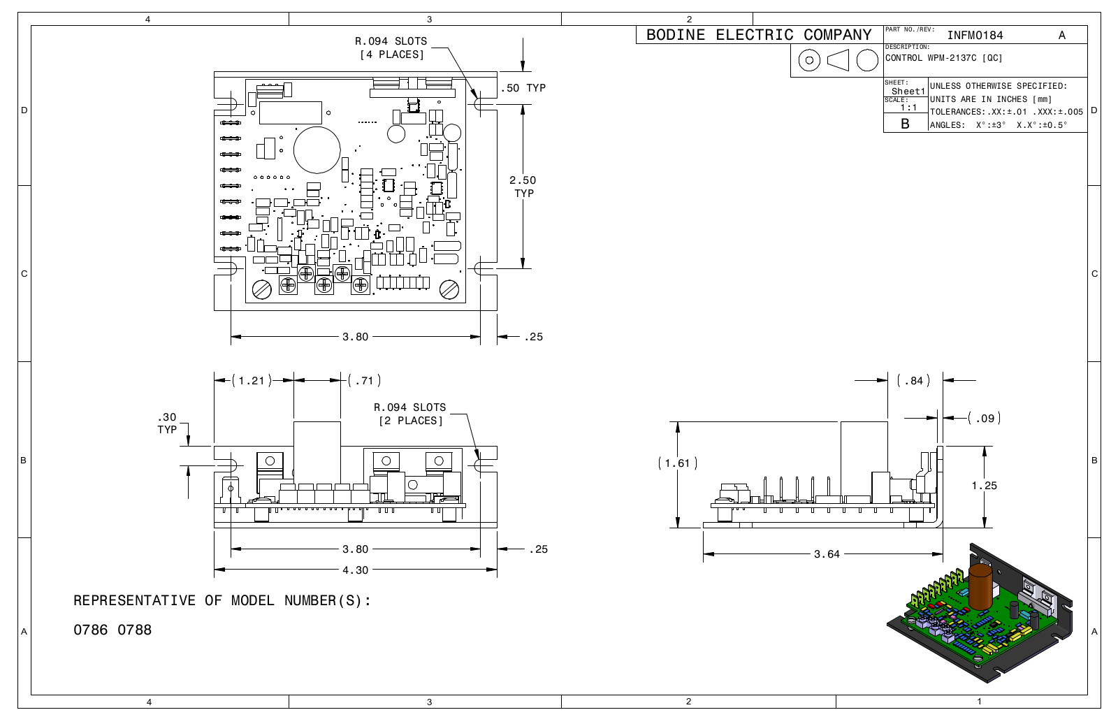 Bodine 0786, 0788 Reference Drawing