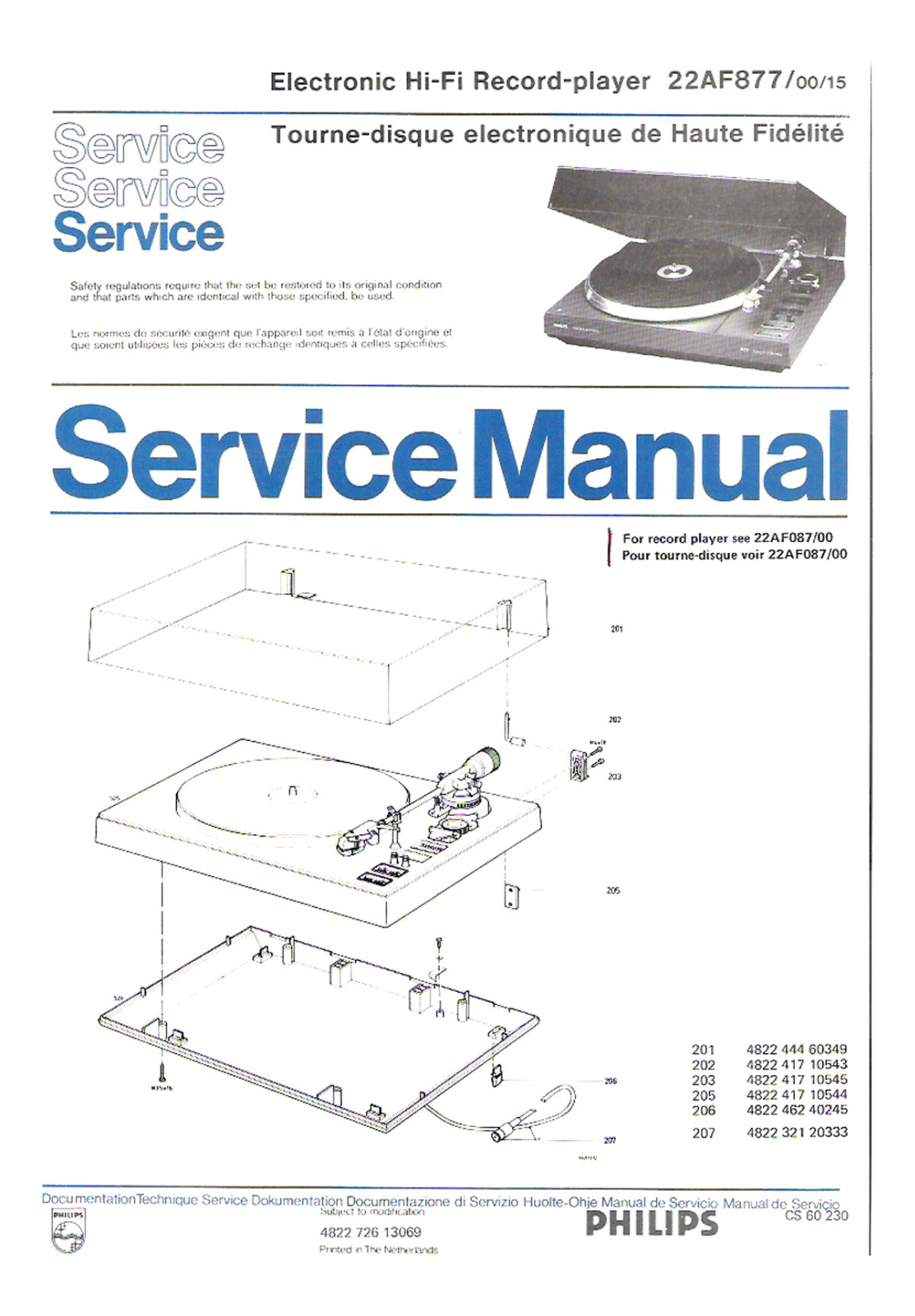 Philips AF-877 Service manual