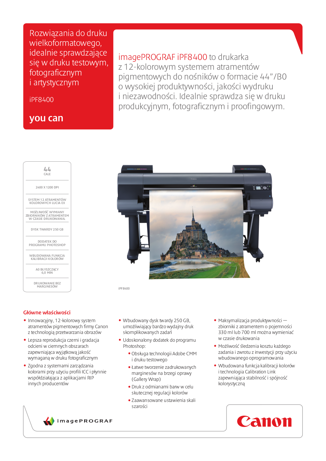 Canon IMAGEPROGRAF IPF8400 BROCHURE