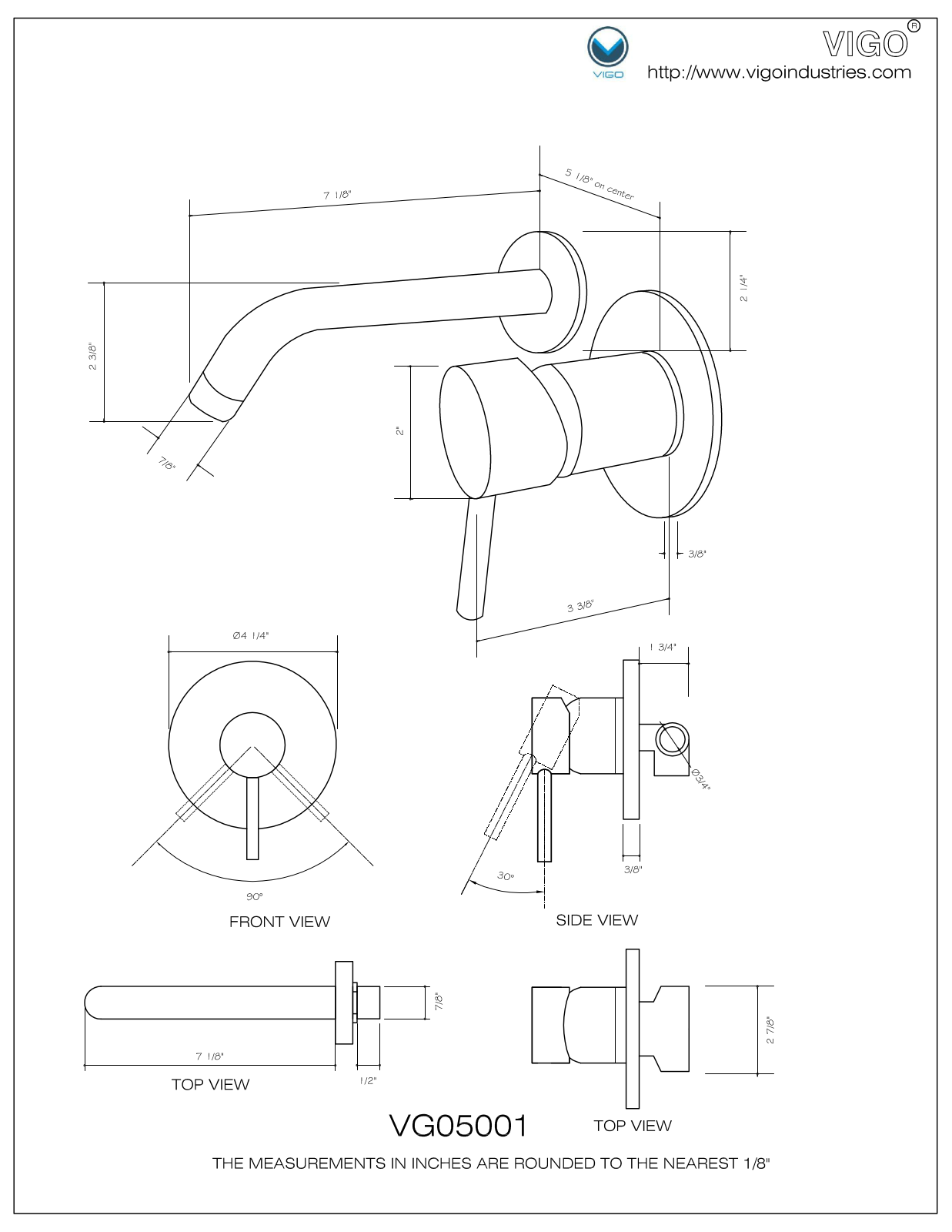 Vigo VG05001CH Installation Manual