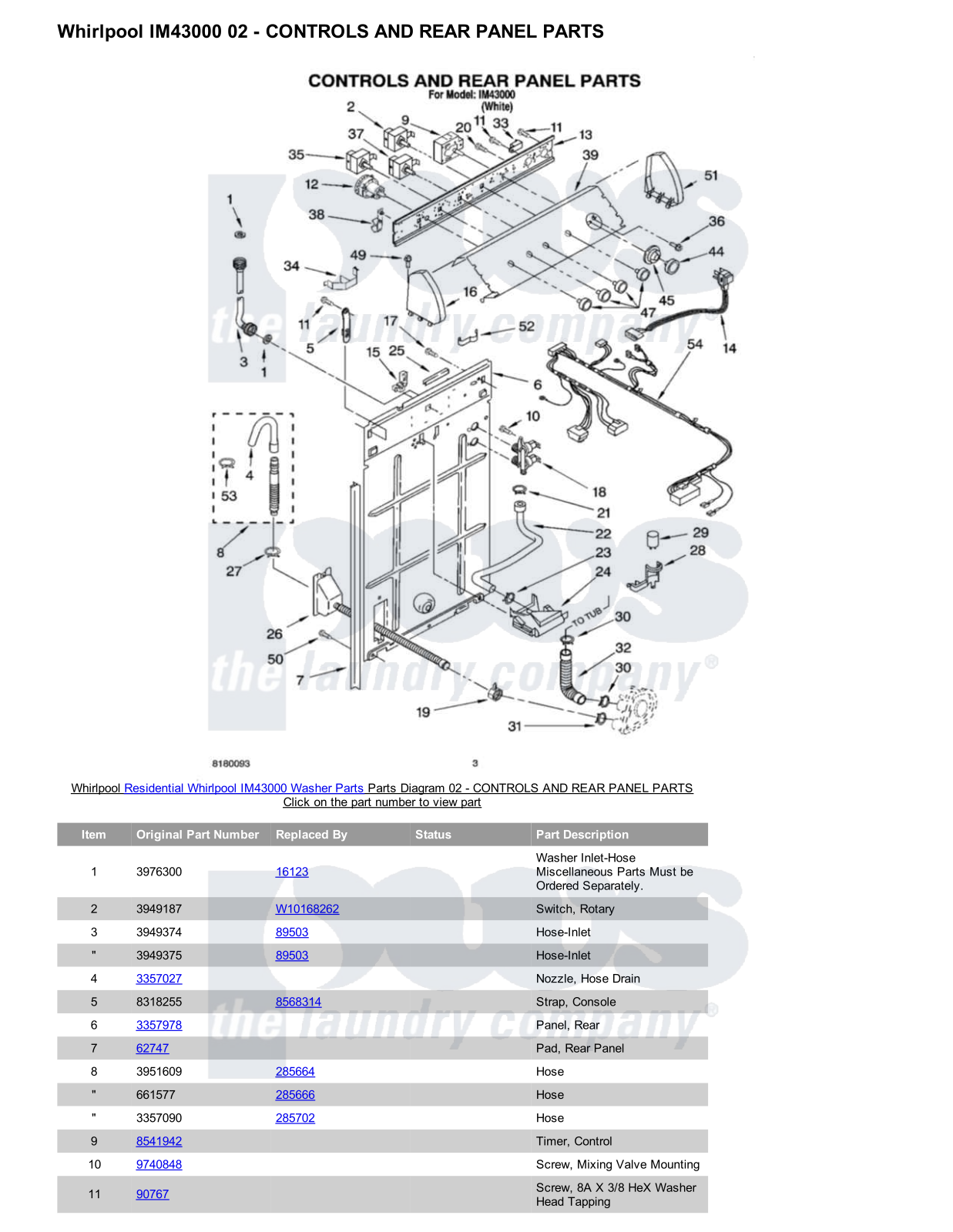 Whirlpool IM43000 Parts Diagram