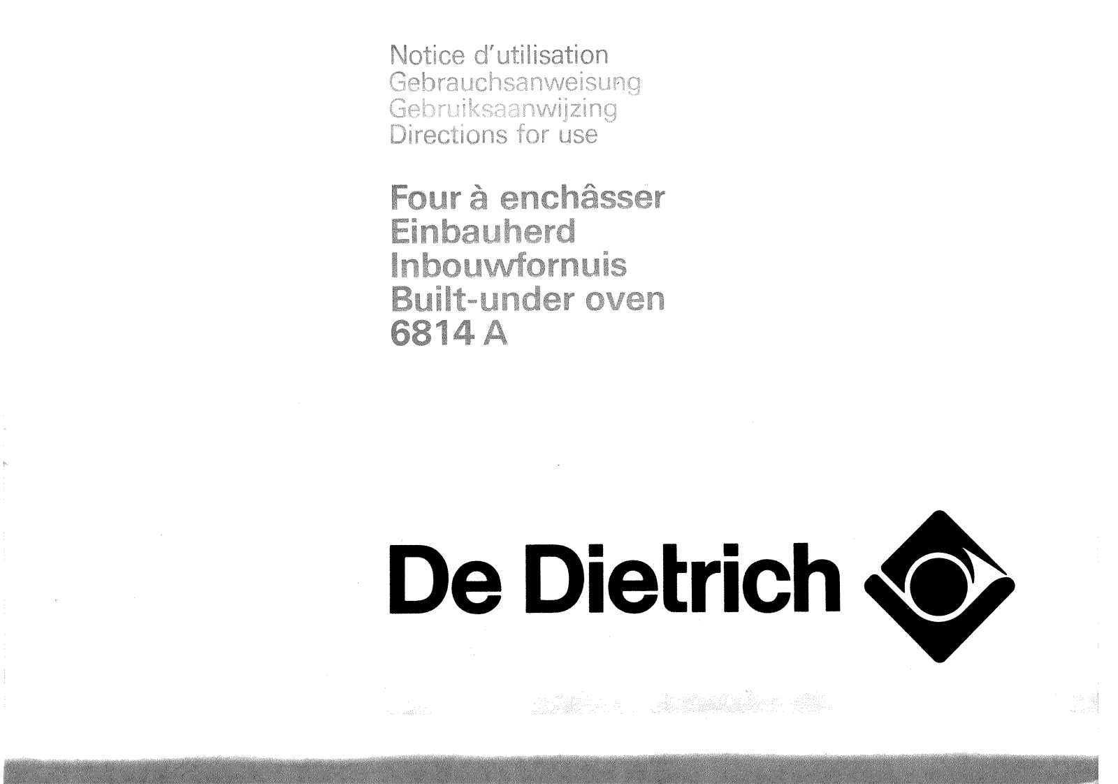 De dietrich 6814a User Manual