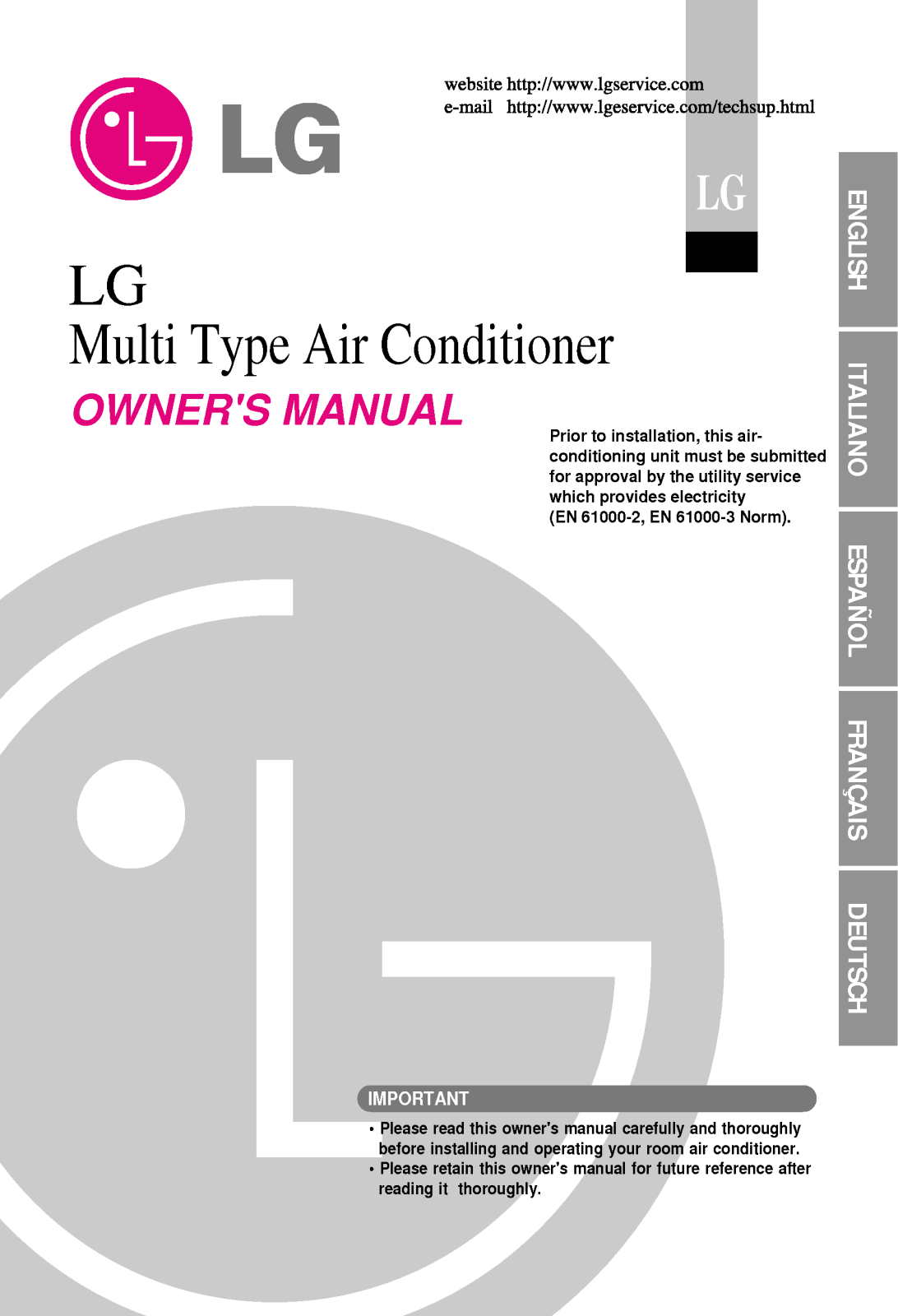 LG MA09AHM NP1, MA09AHB NP1, MS-09AH NQ0, MA12AHM NP1, MS-24AH ST0 User Manual