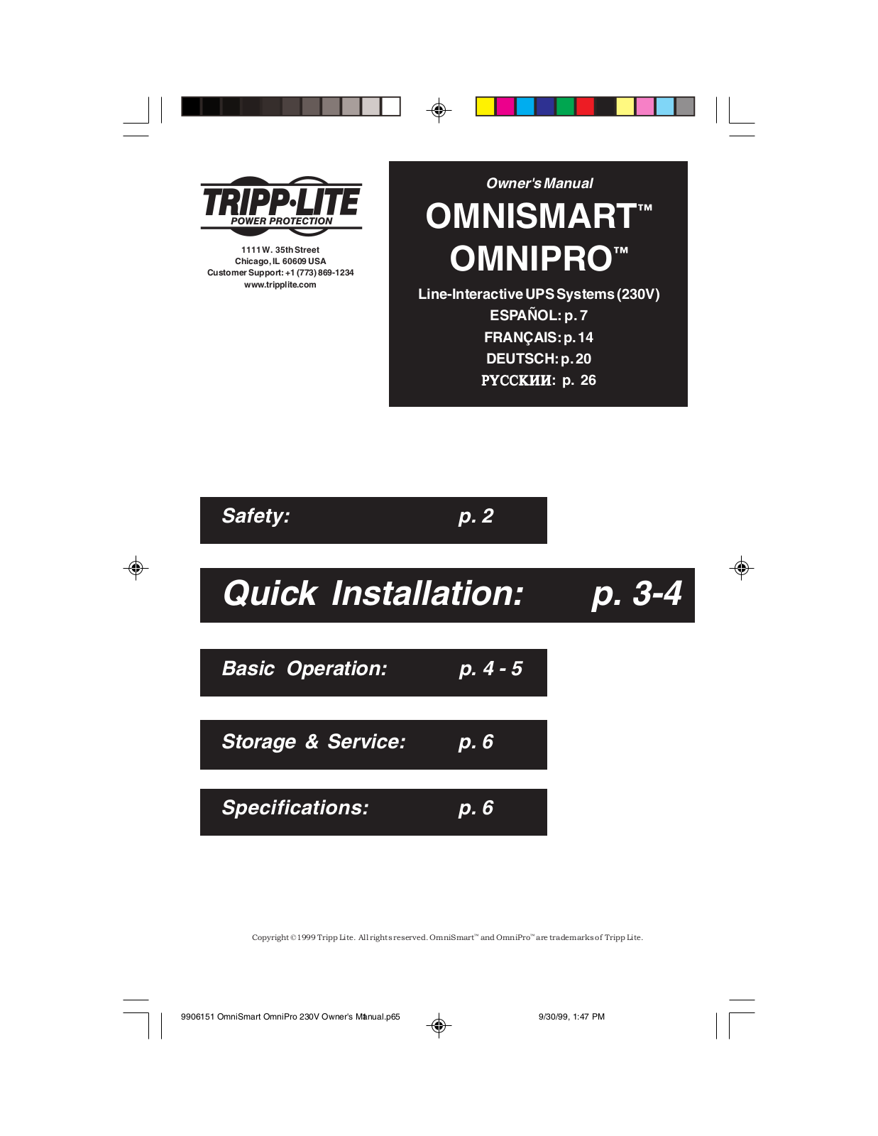 Tripp Lite OMNIPRO User Manual