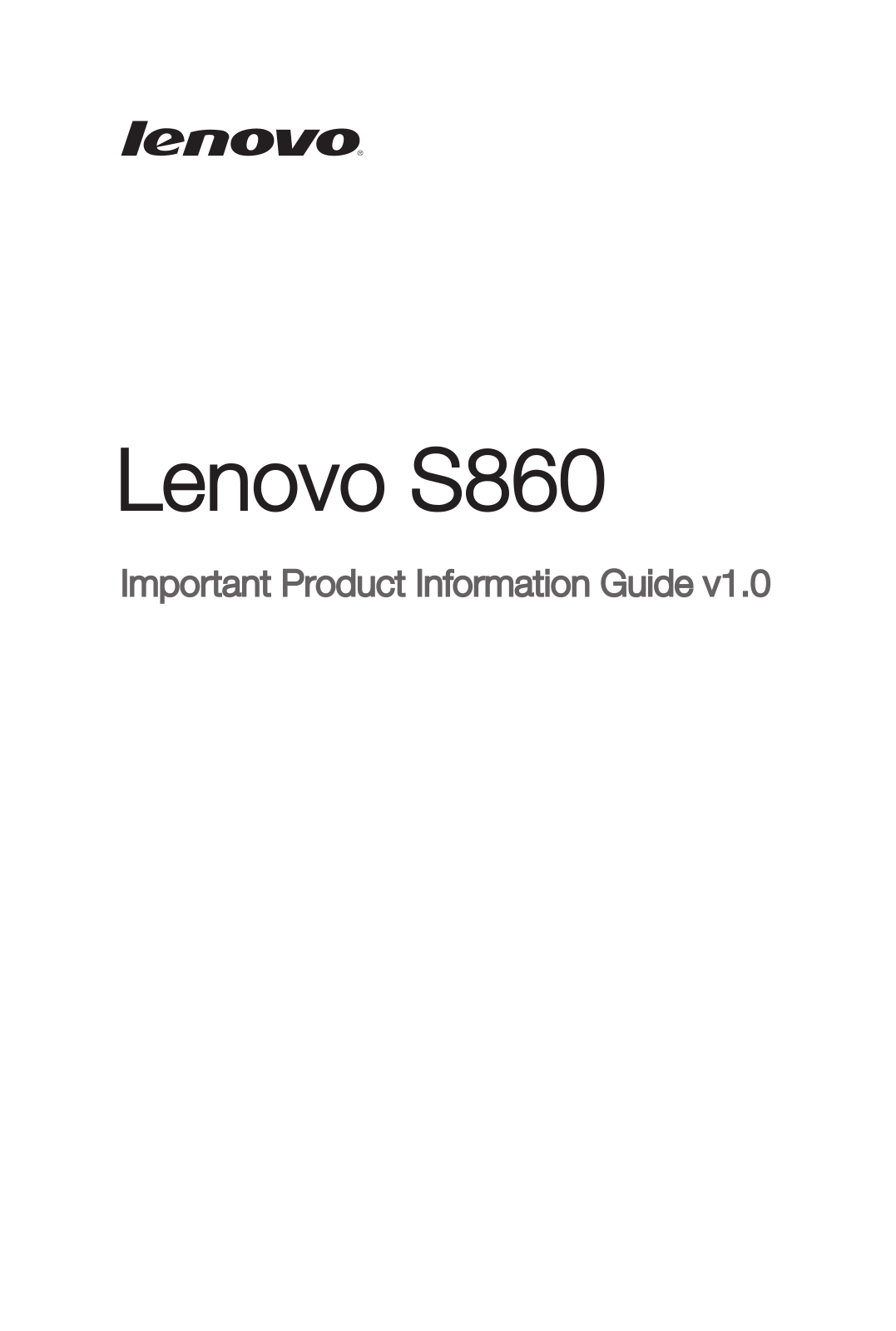 Lenovo S860 User Manual