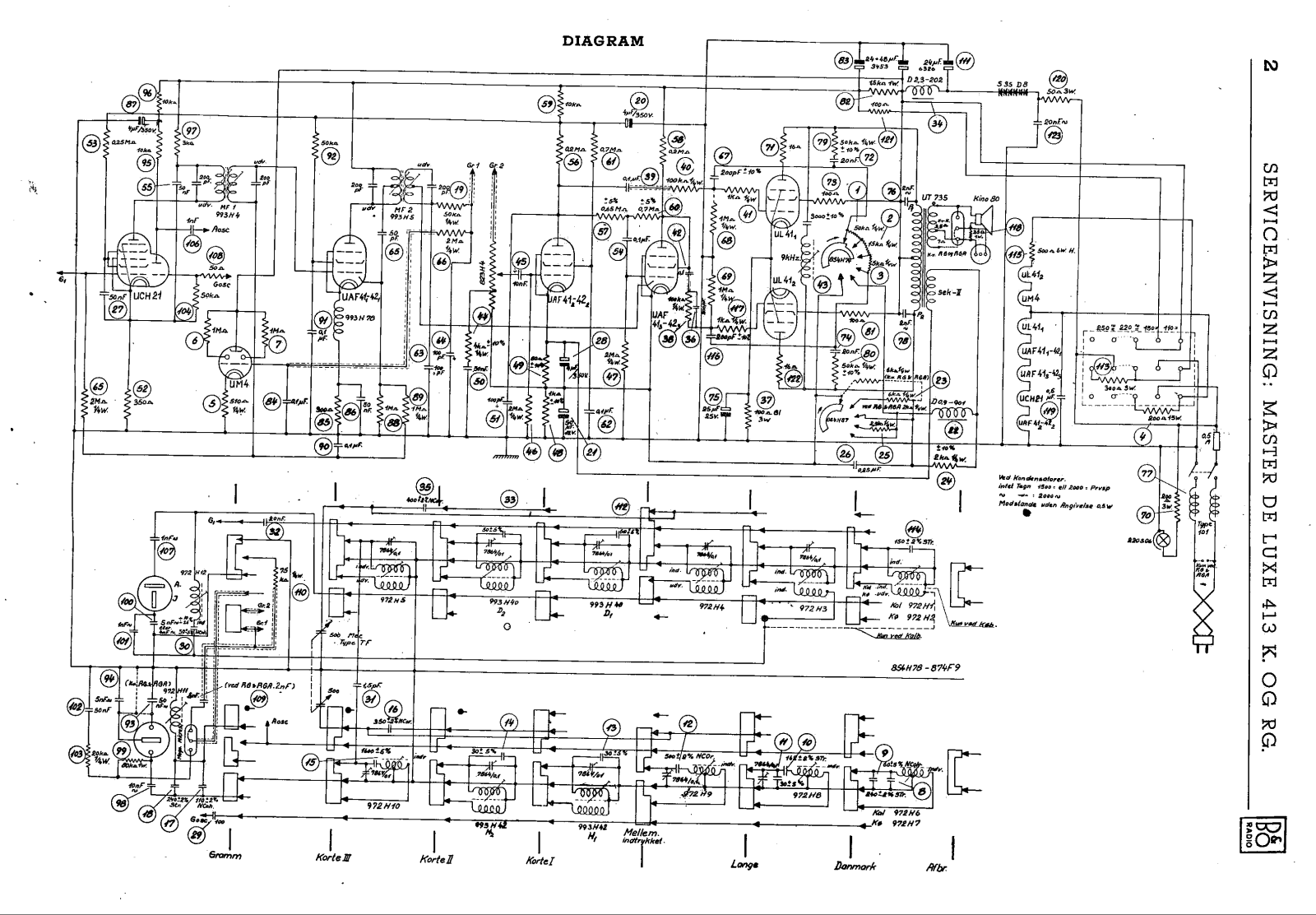 Bang Olufsen Master-de-luxe-413 Schematic