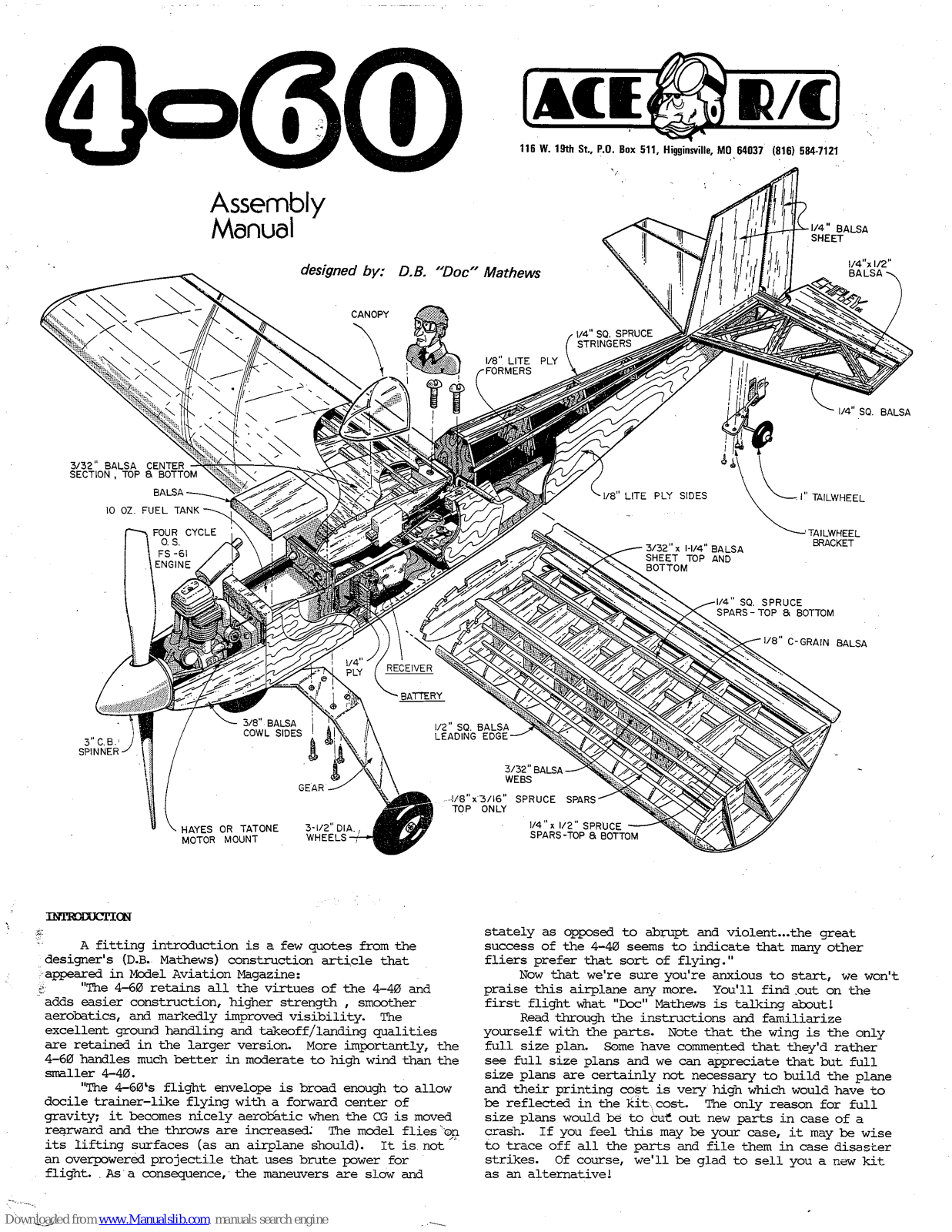 ACE R/C 4-60 Assembly Manual