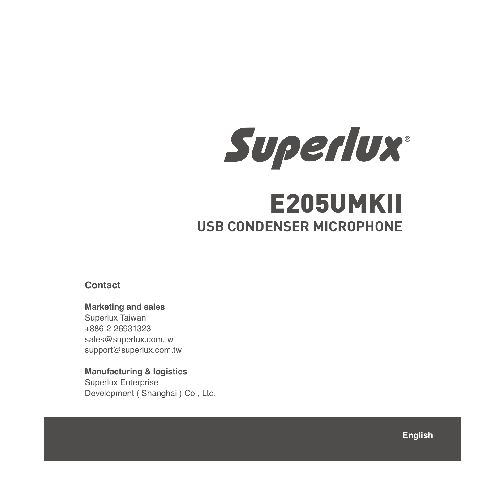 Superlux E205UMKII operation manual