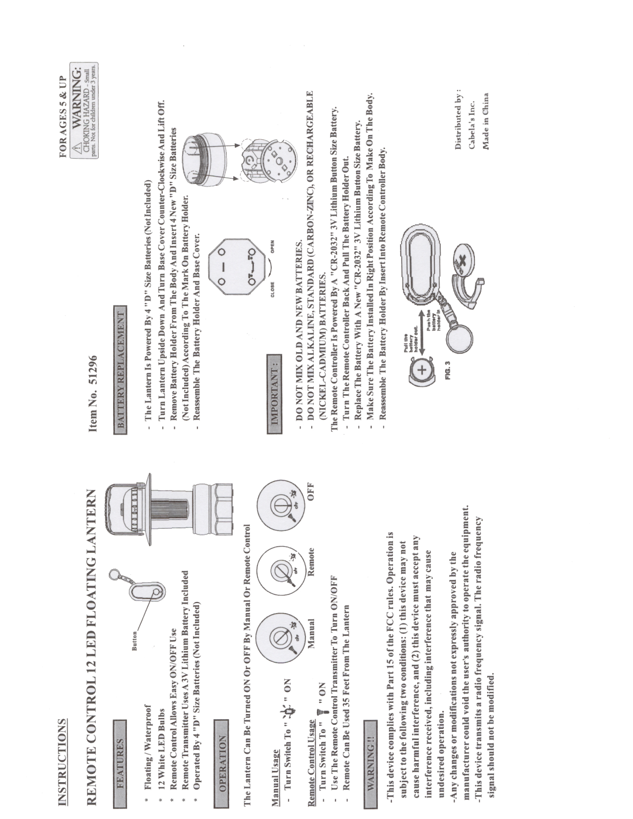 Cabela's 51296 User Manual