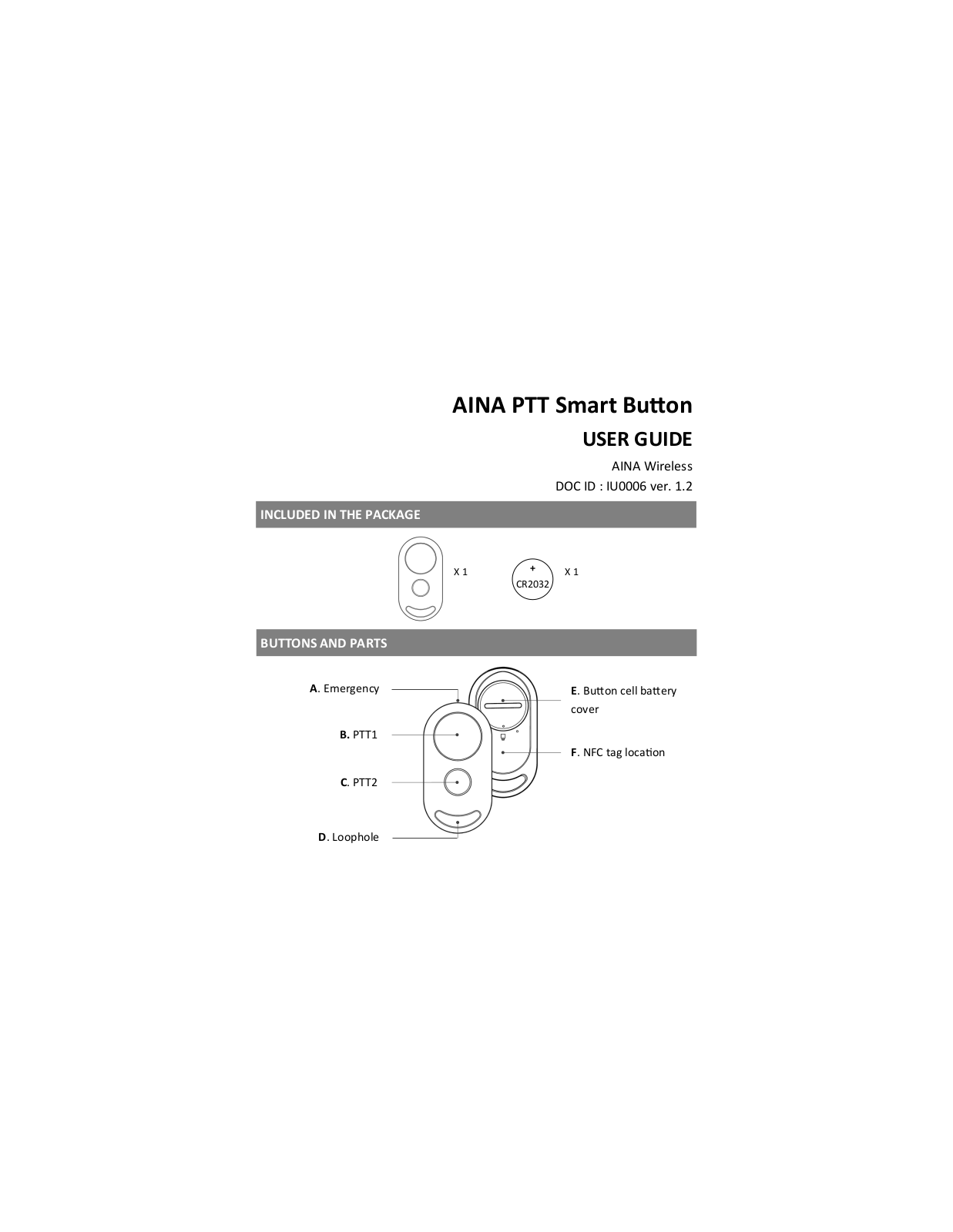 Aina Wireless Finland ASB1 User Manual