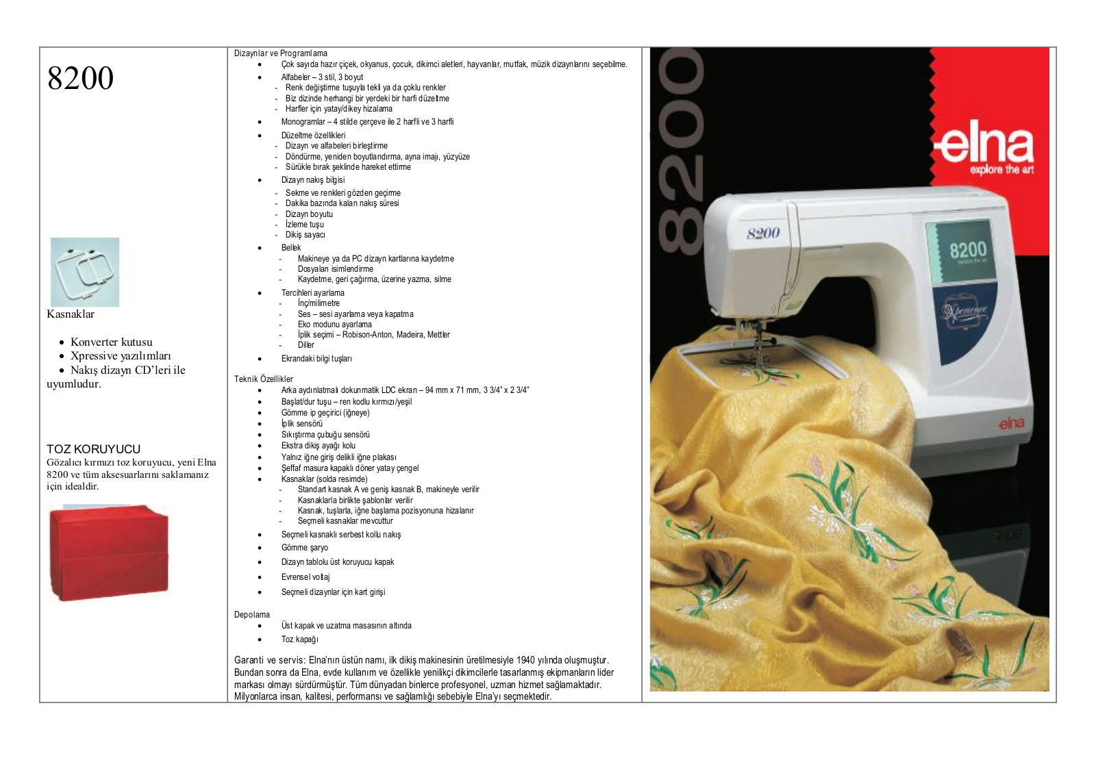 Elna 8200 DATASHEET