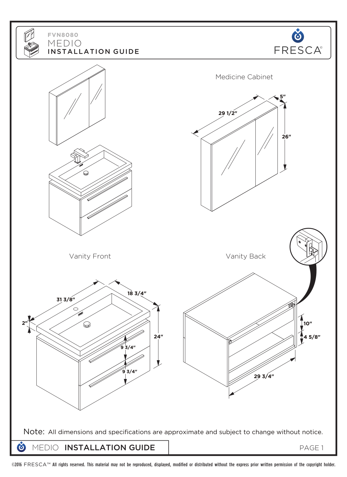 Fresca FBH1923 Installation & Assembly - ManualMachine.com