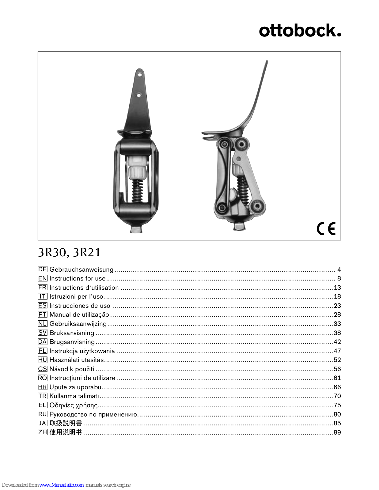 Otto Bock 3R30, 3R21 Instruction Manual - ManualMachine.com