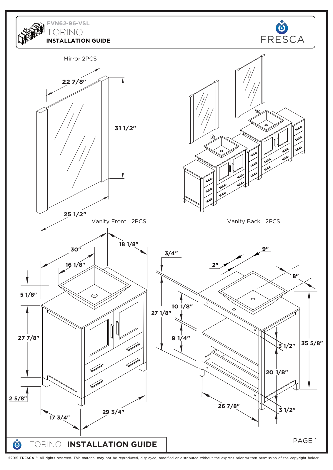 Fresca FBH1866 Installation & Assembly - ManualMachine.com