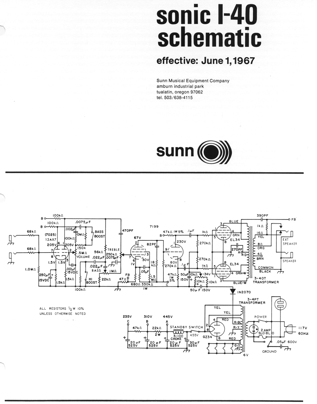 Sunn i40 schematic